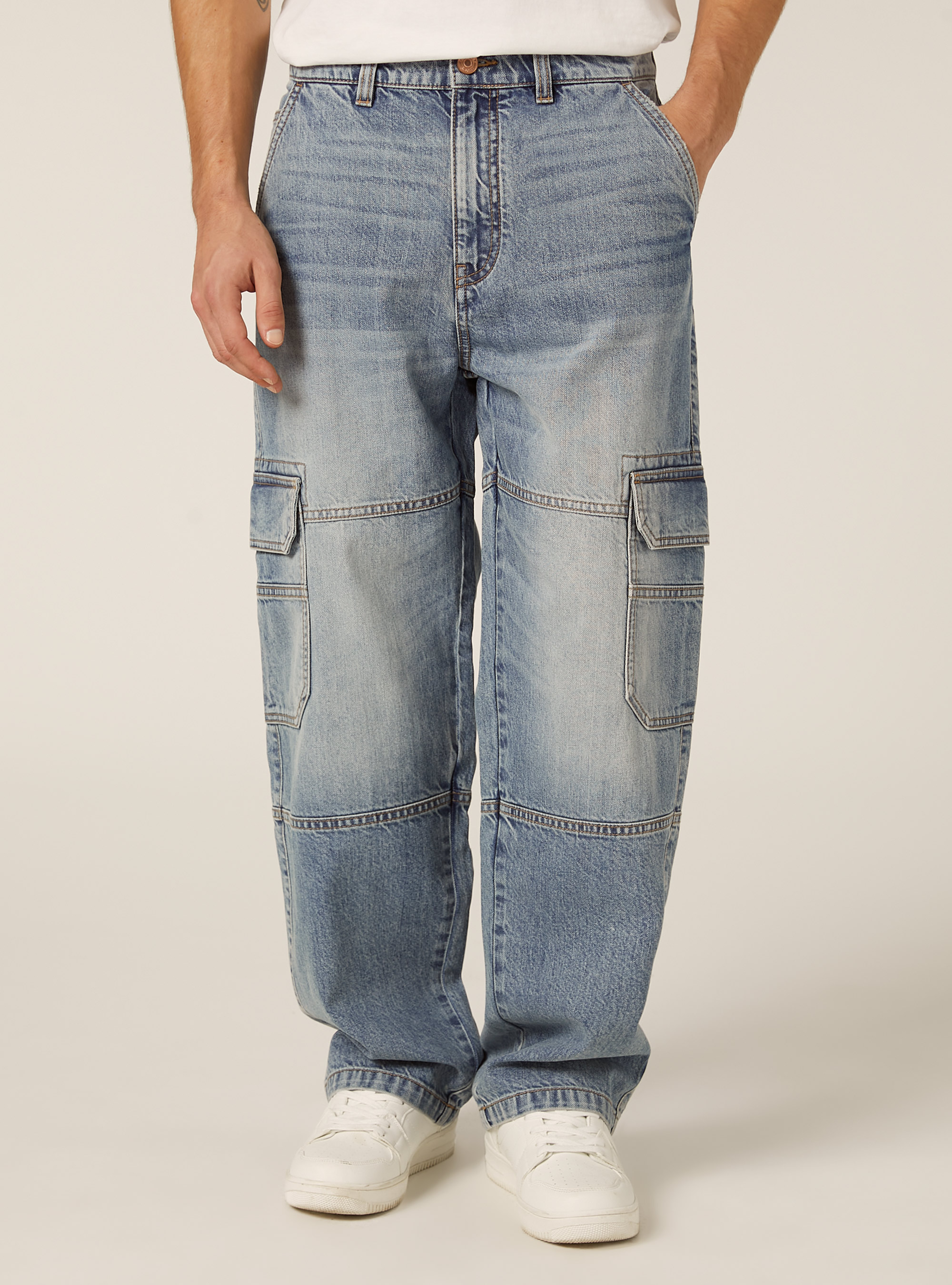 Cargo jeans, D005 LIGHT BLUE