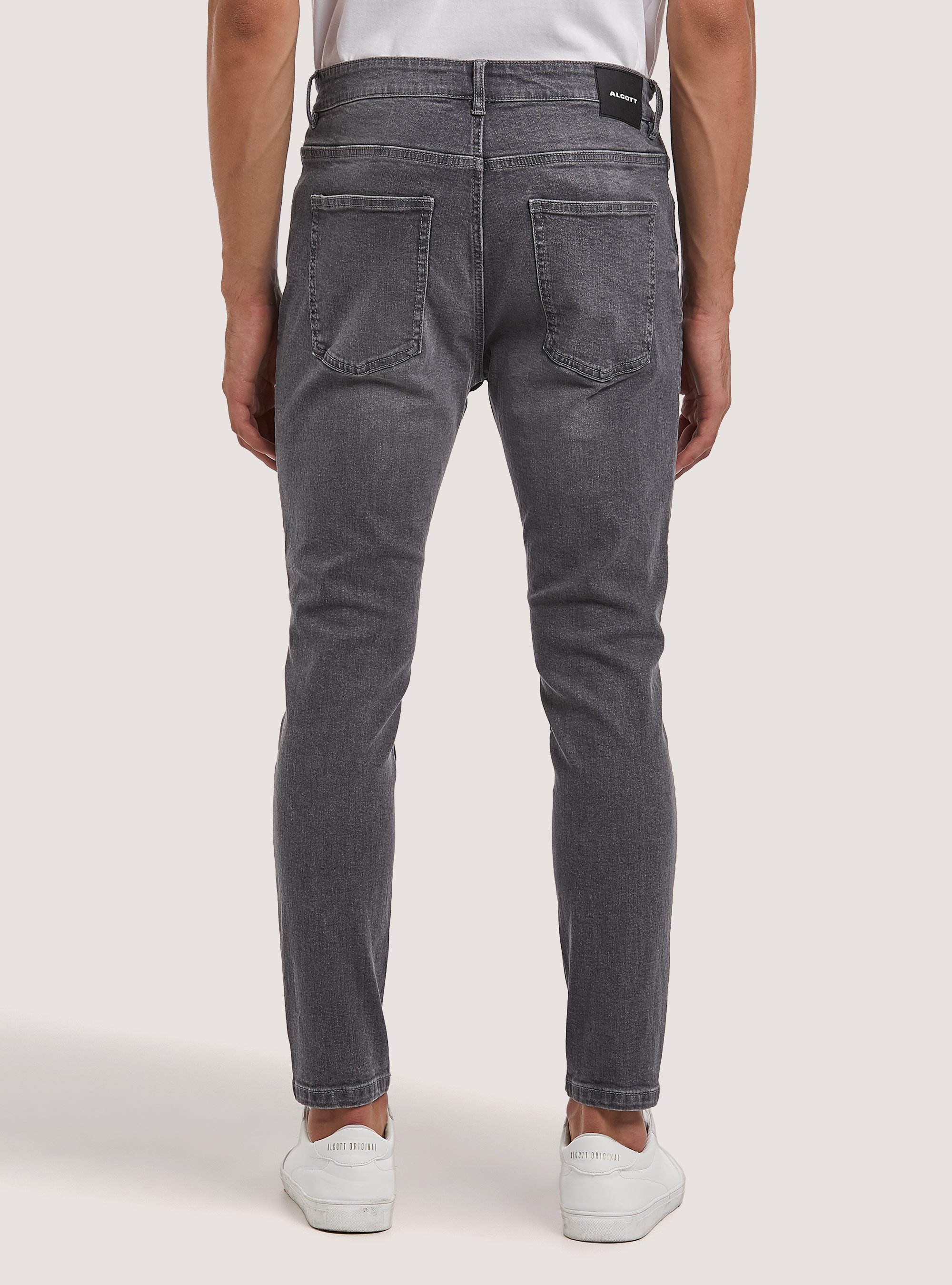 Stretch denim carrot fit jeans, D00G GREY