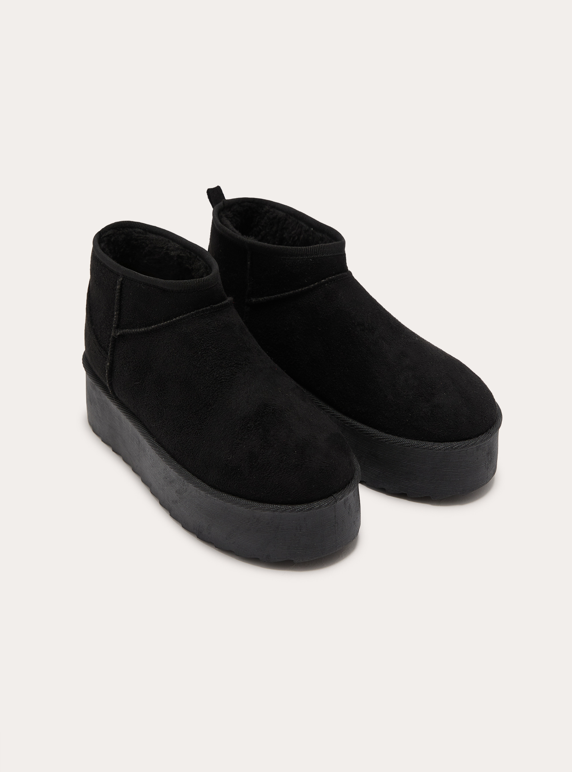 Stivaletti scamosciati con platform, BK1 BLACK