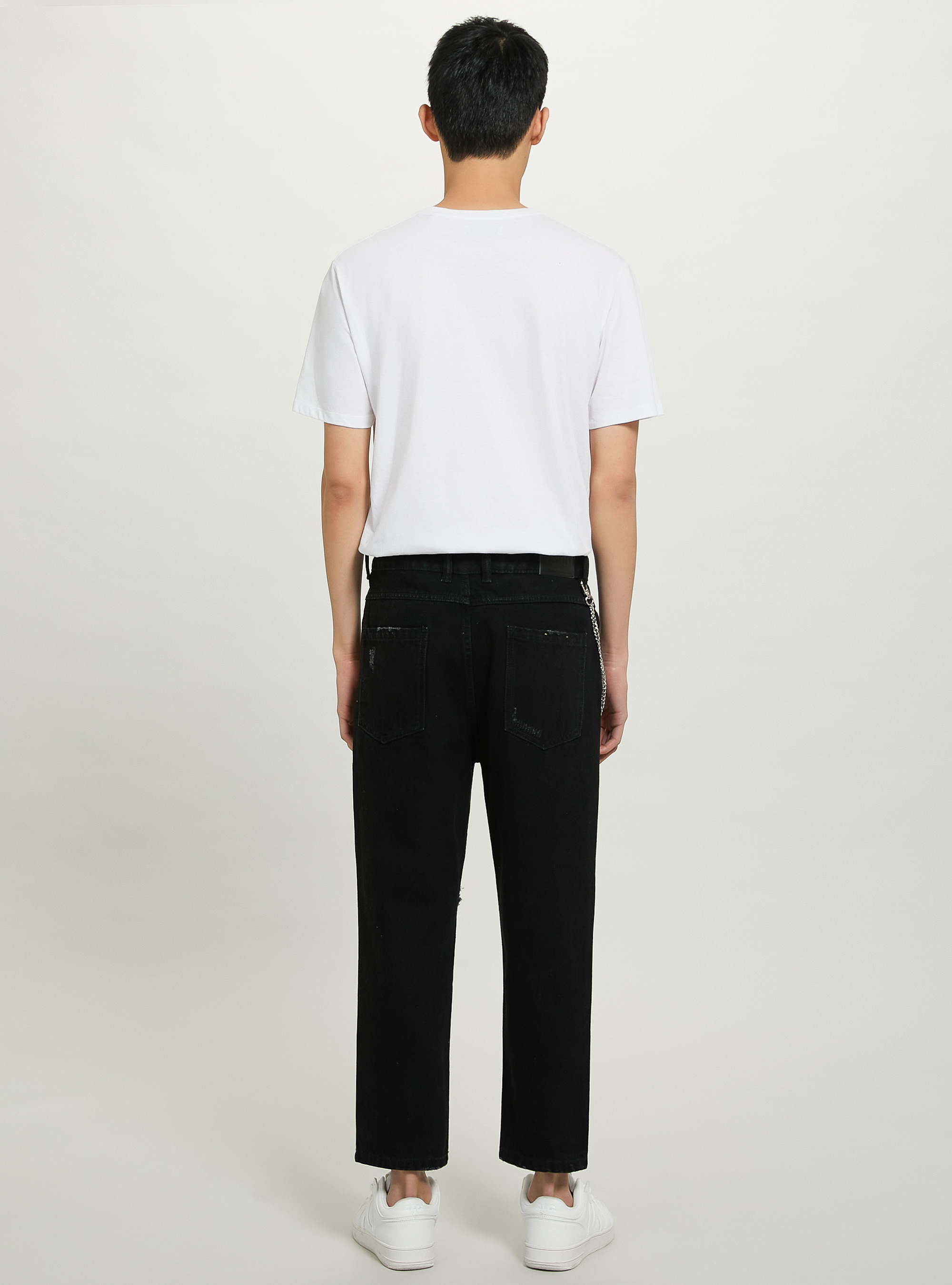 Relaxed fit jeans with chain, BK1 BLACK