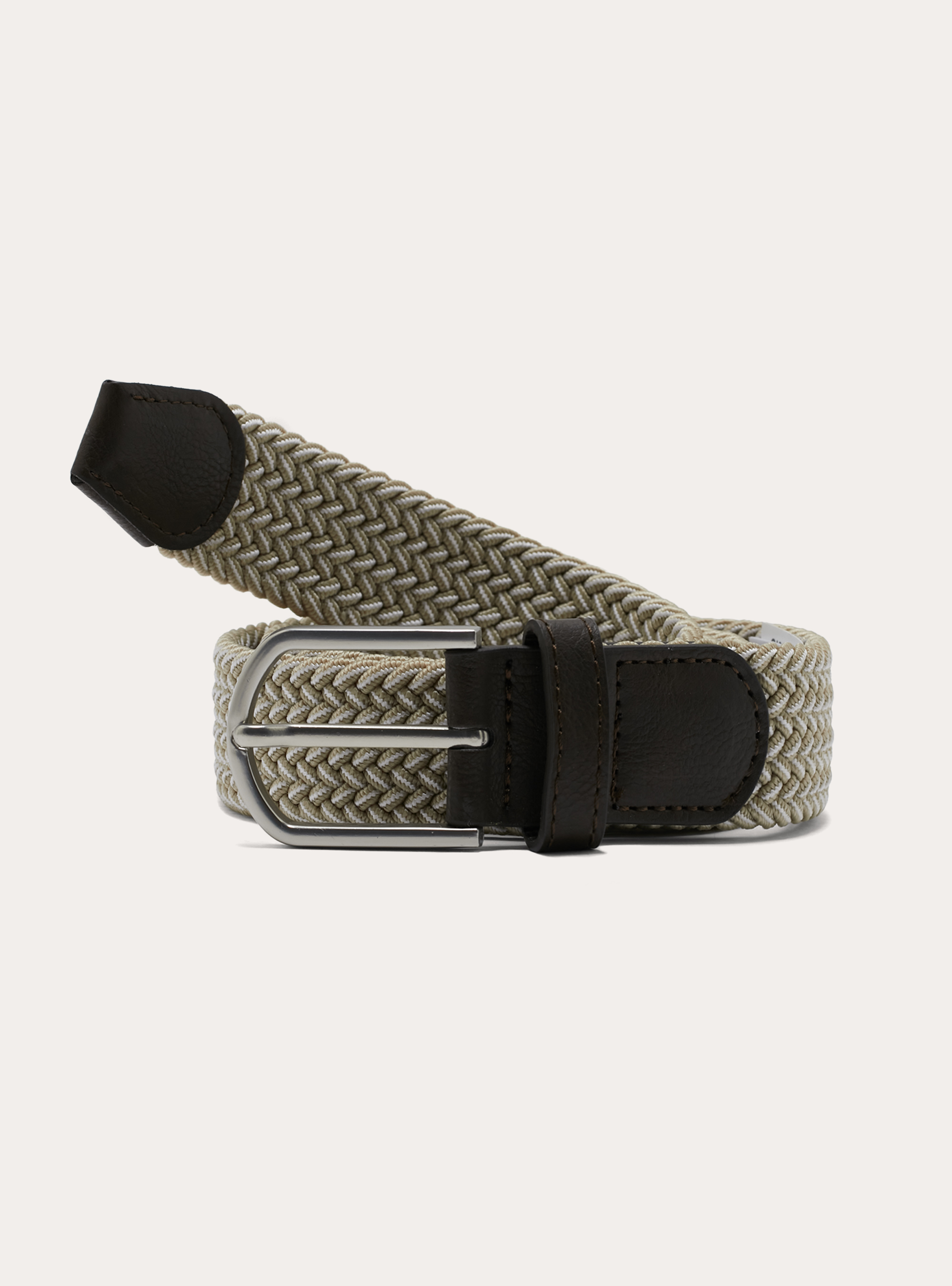 Cintura intrecciata elastica, MBG2 BEIGE MEL MED