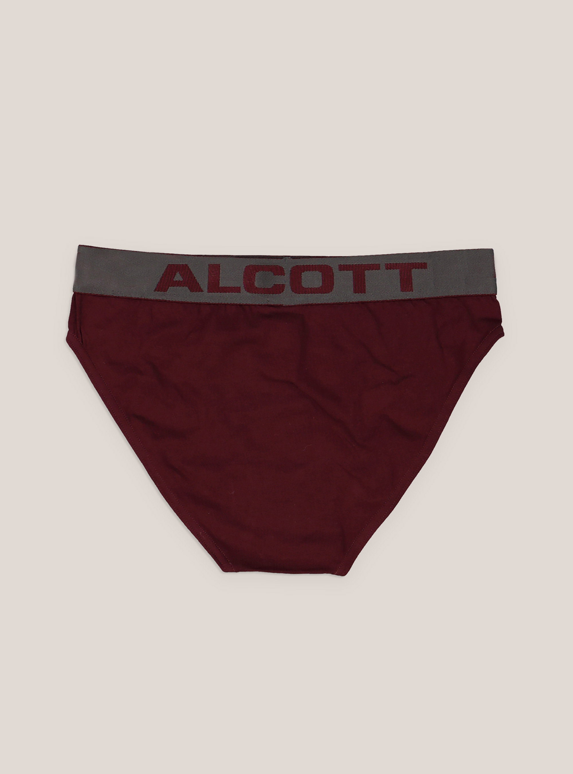 Slip in cotone elasticizzato con logo, BORDEAUX