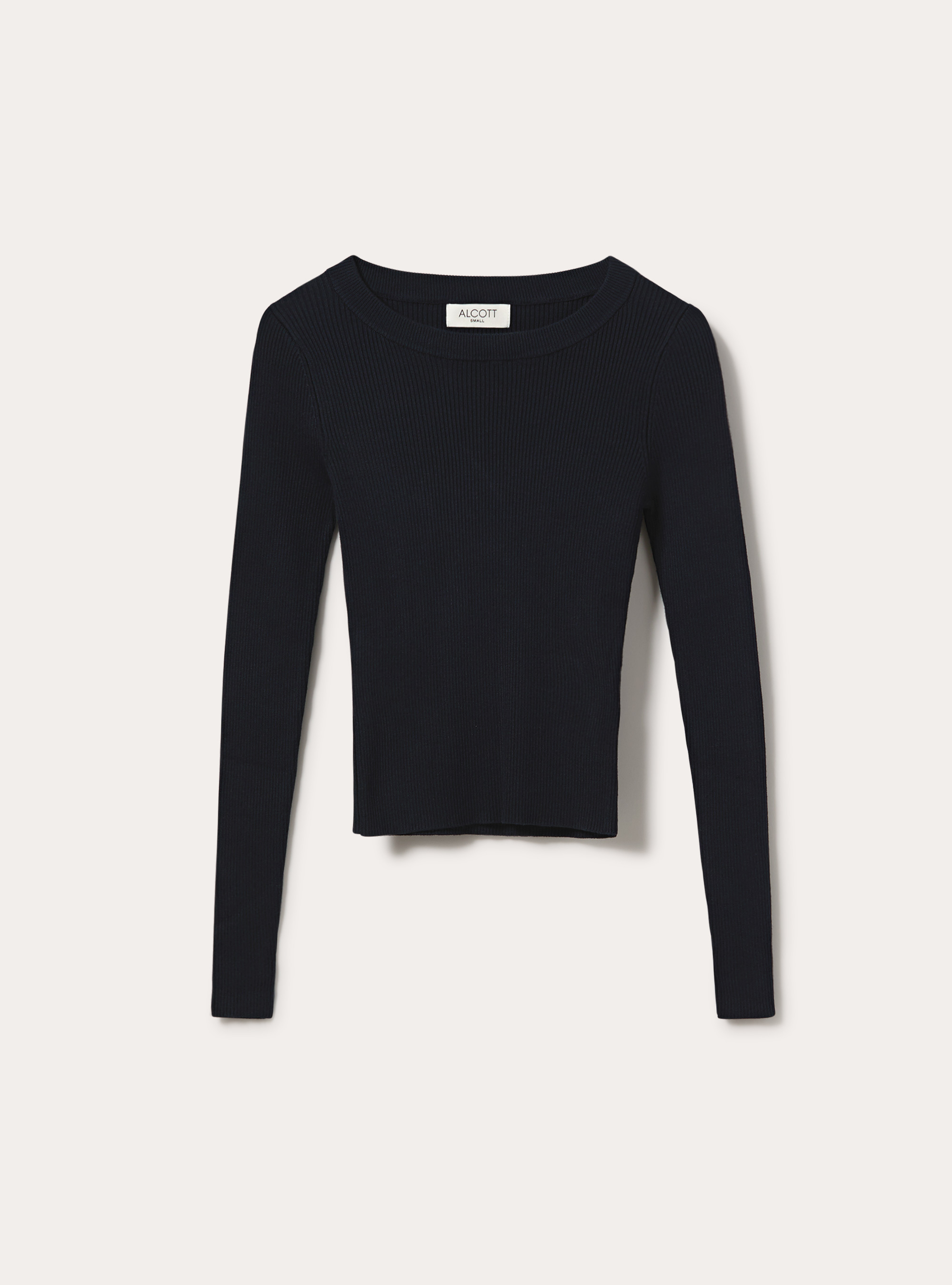 Maglia girocollo a coste, NA1 NAVY DARK