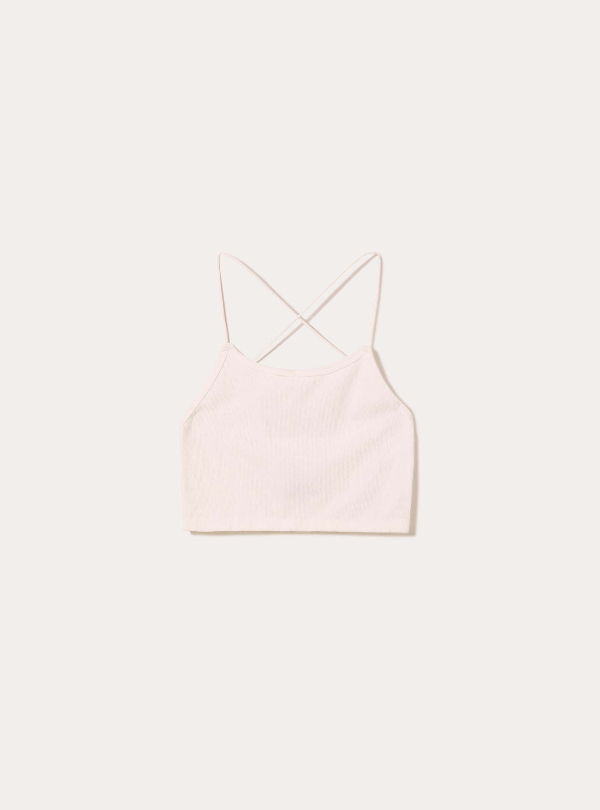 Top de canal&eacute; con tirantes cruzados, WH1 OFF WHITE