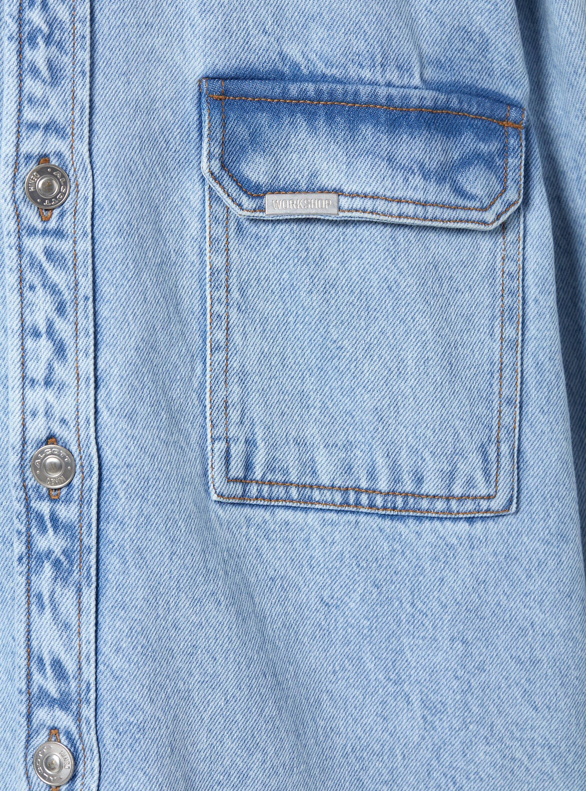 Oversize denim shirt with large pockets, D006 AZURE