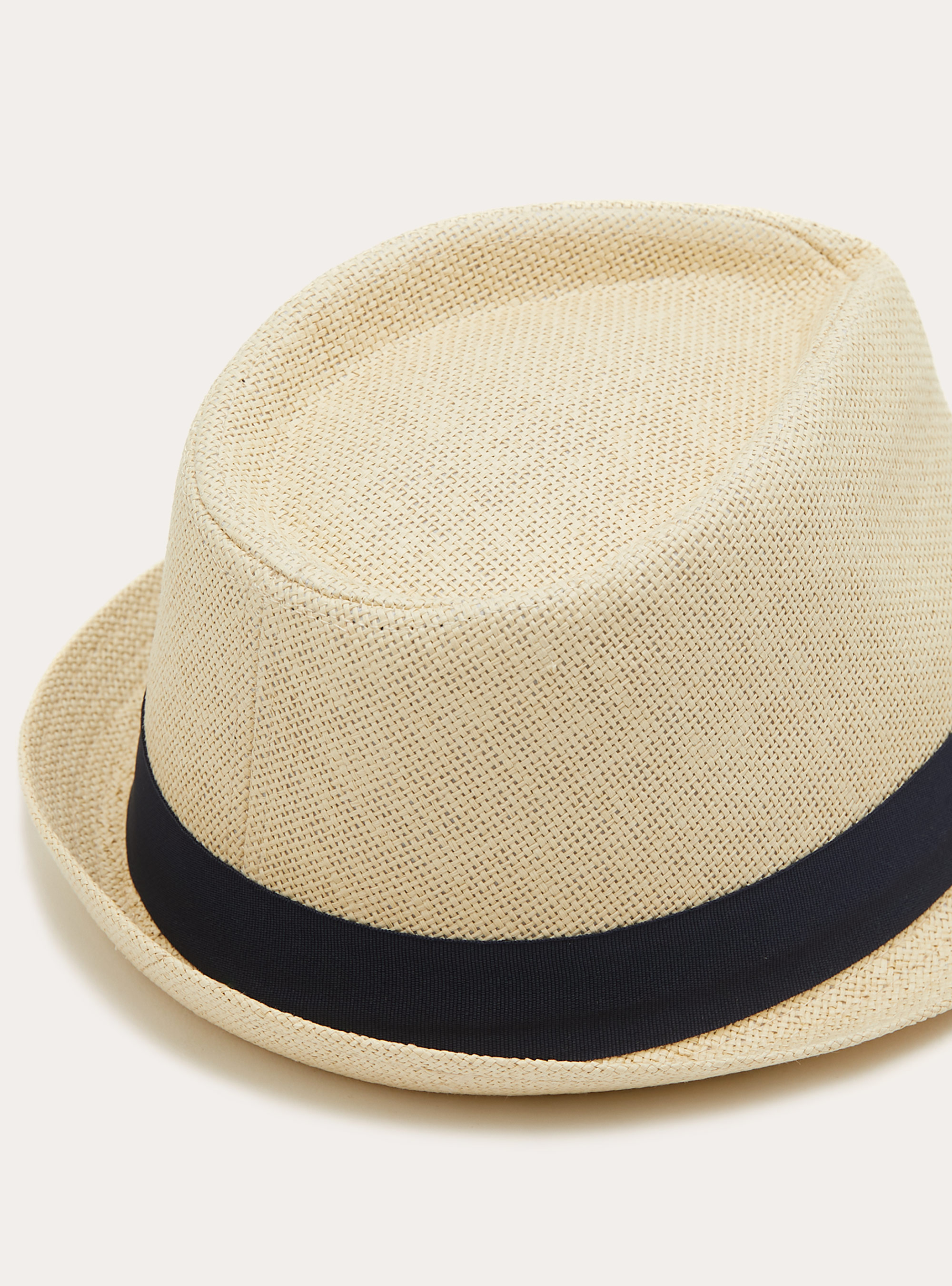 Cappello effetto rafia con banda a contrasto, SA3 SAND LIGHT