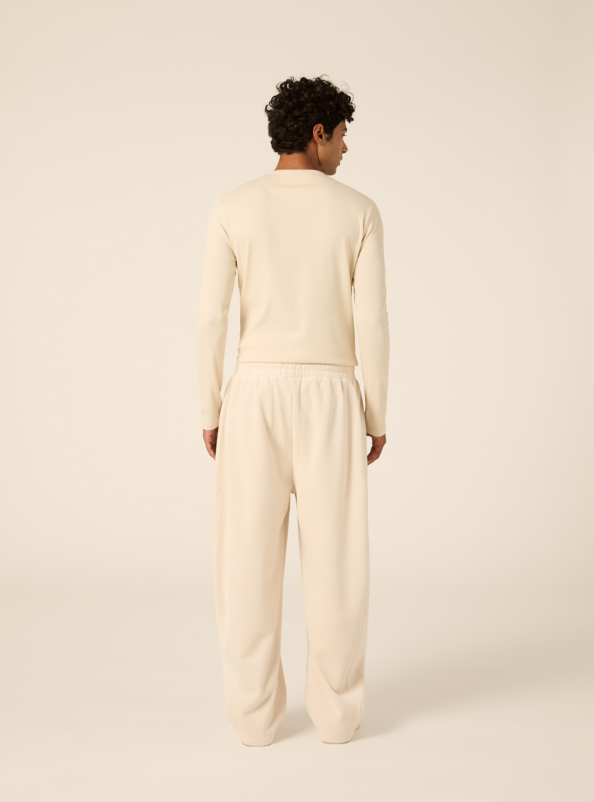 Pantalone in velluto a coste barrel fit, CR3 CREAM LIGHT