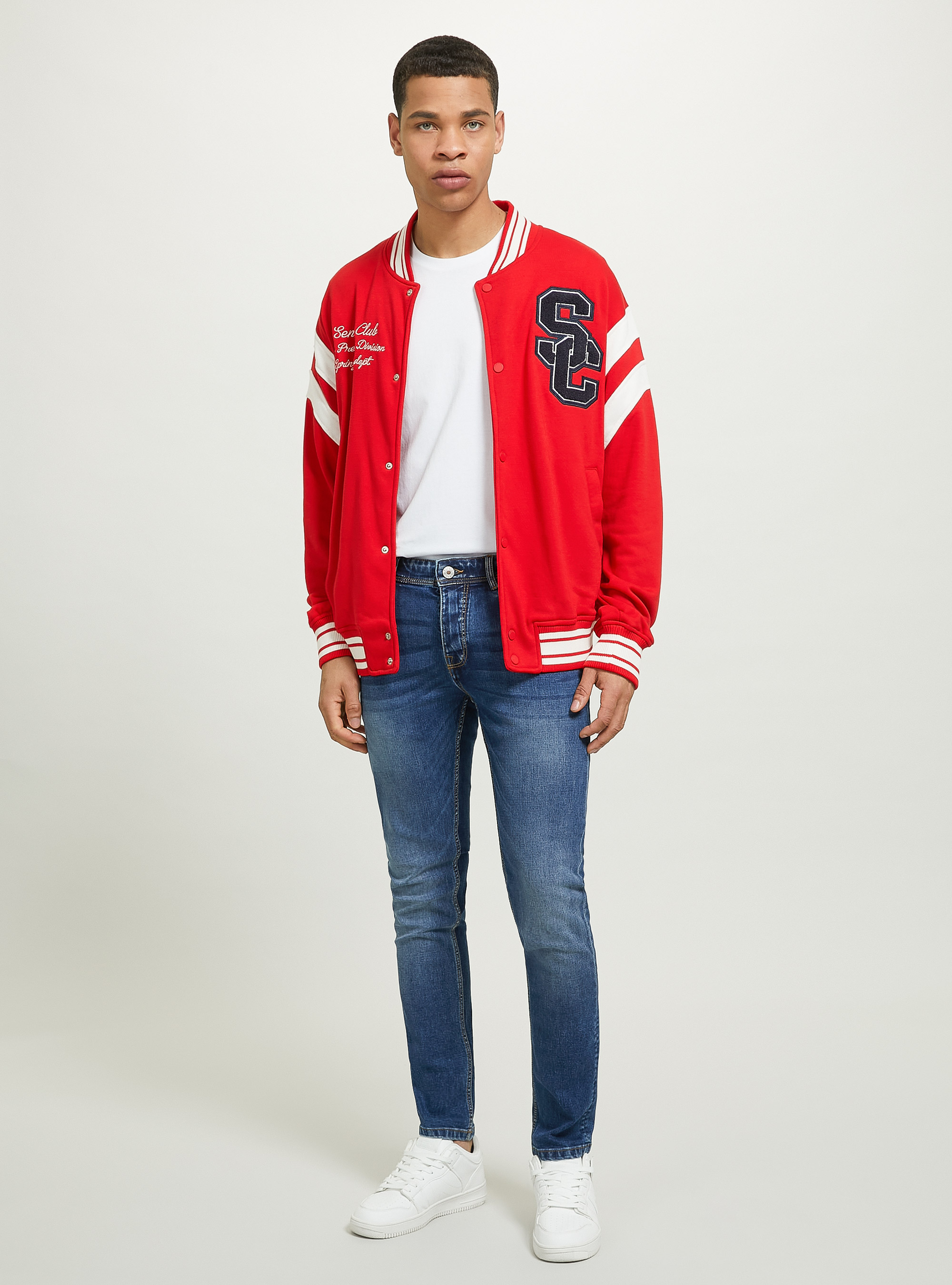 Blouson bombardier &agrave; imprim&eacute; de l'universite, RD2 RED MEDIUM