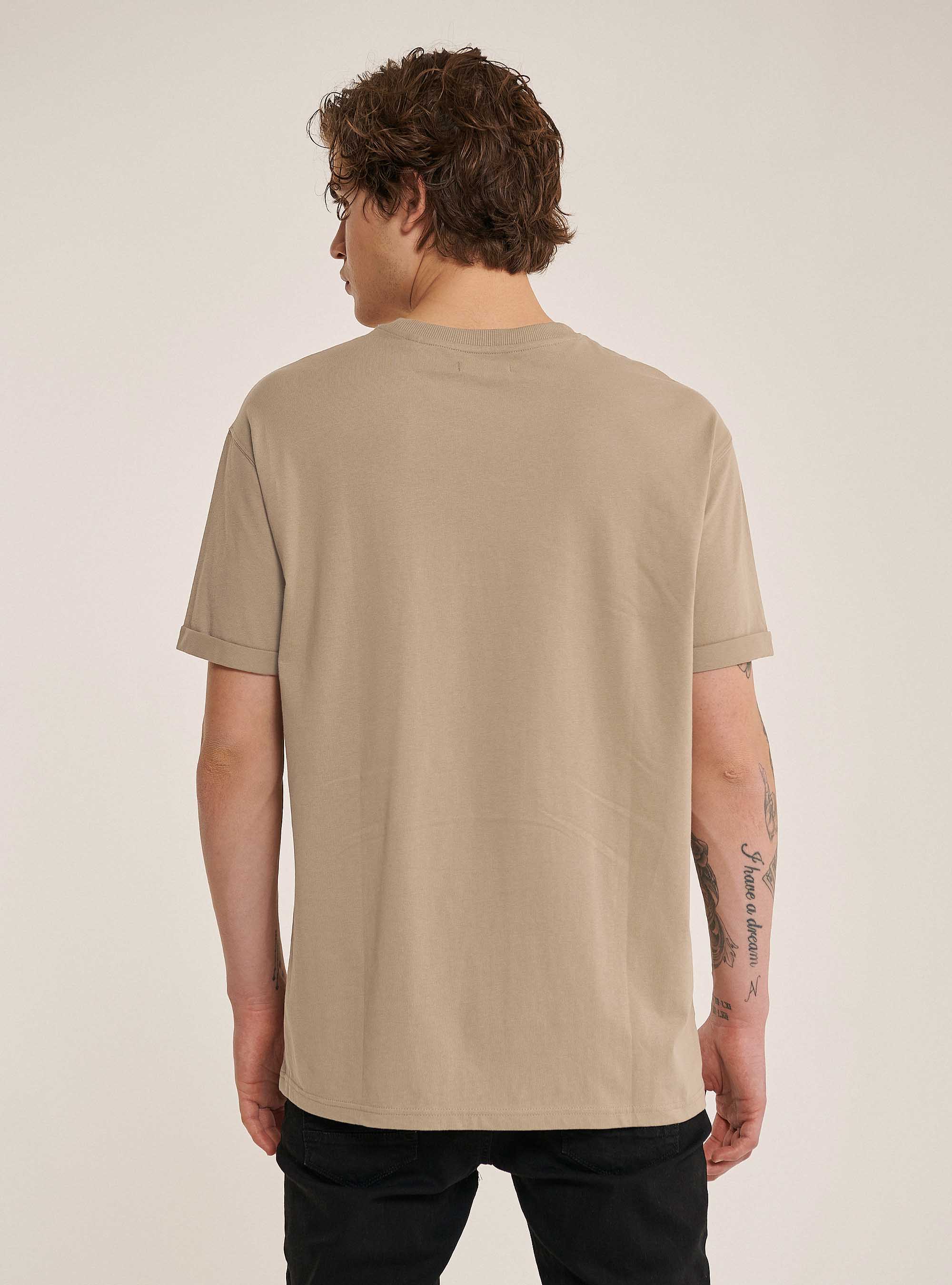 Oversized cotton crew-neck T-shirt, C1150 SAND