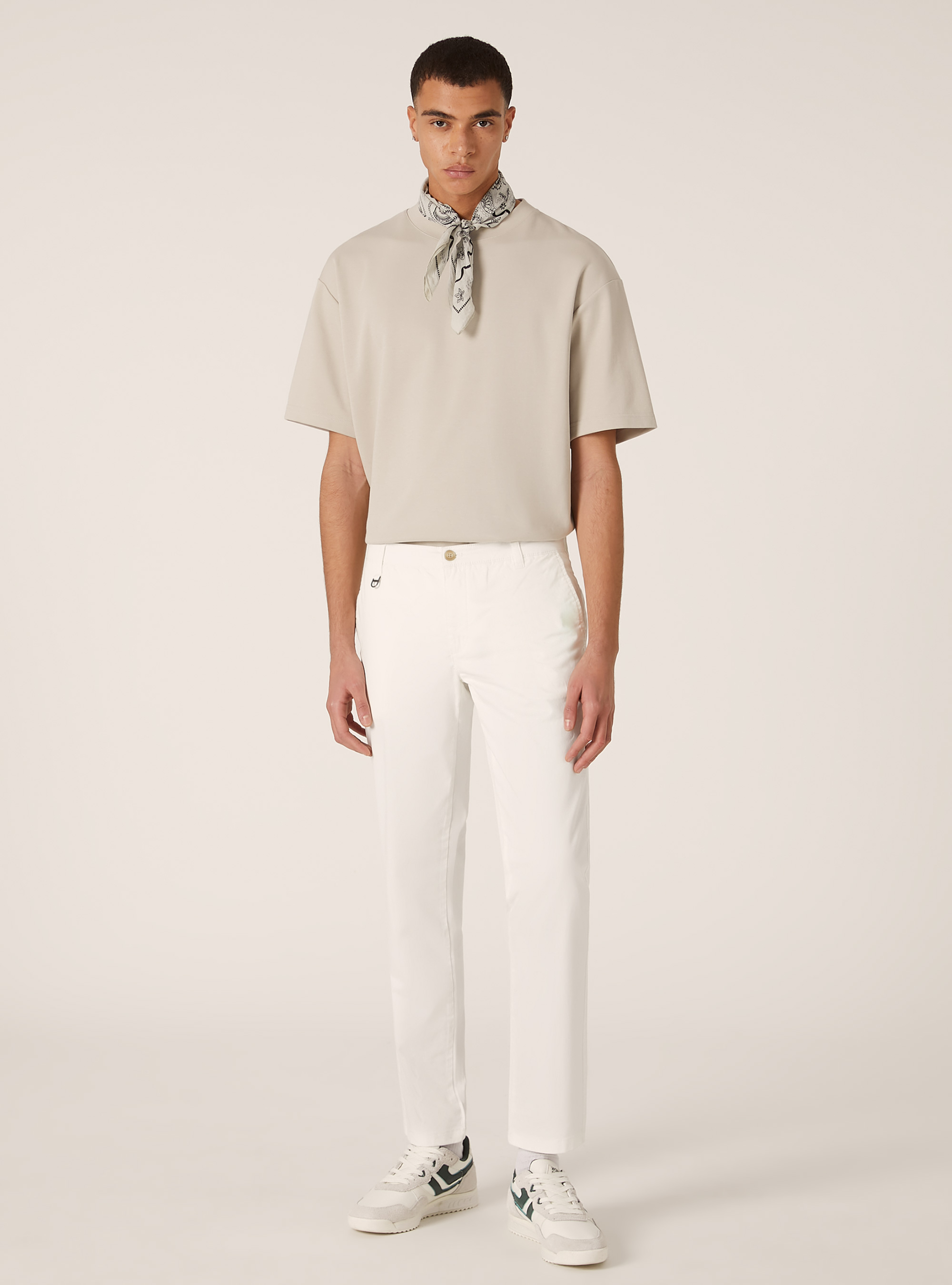 Skinny fit stretch twill chinos, WH1 OFF WHITE