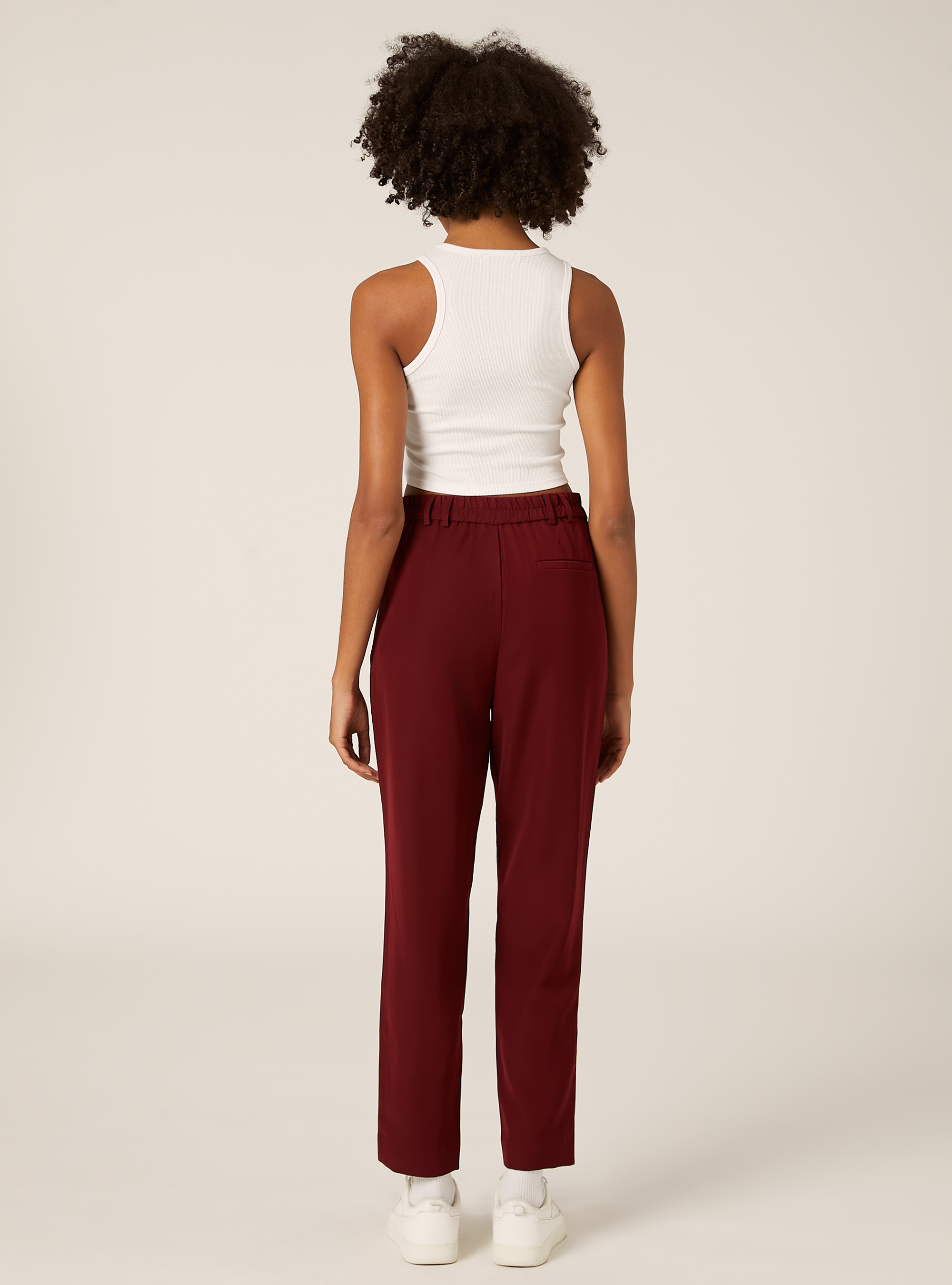 Pantaloni con pinces regular fit, BO1 BORDEAUX DARK