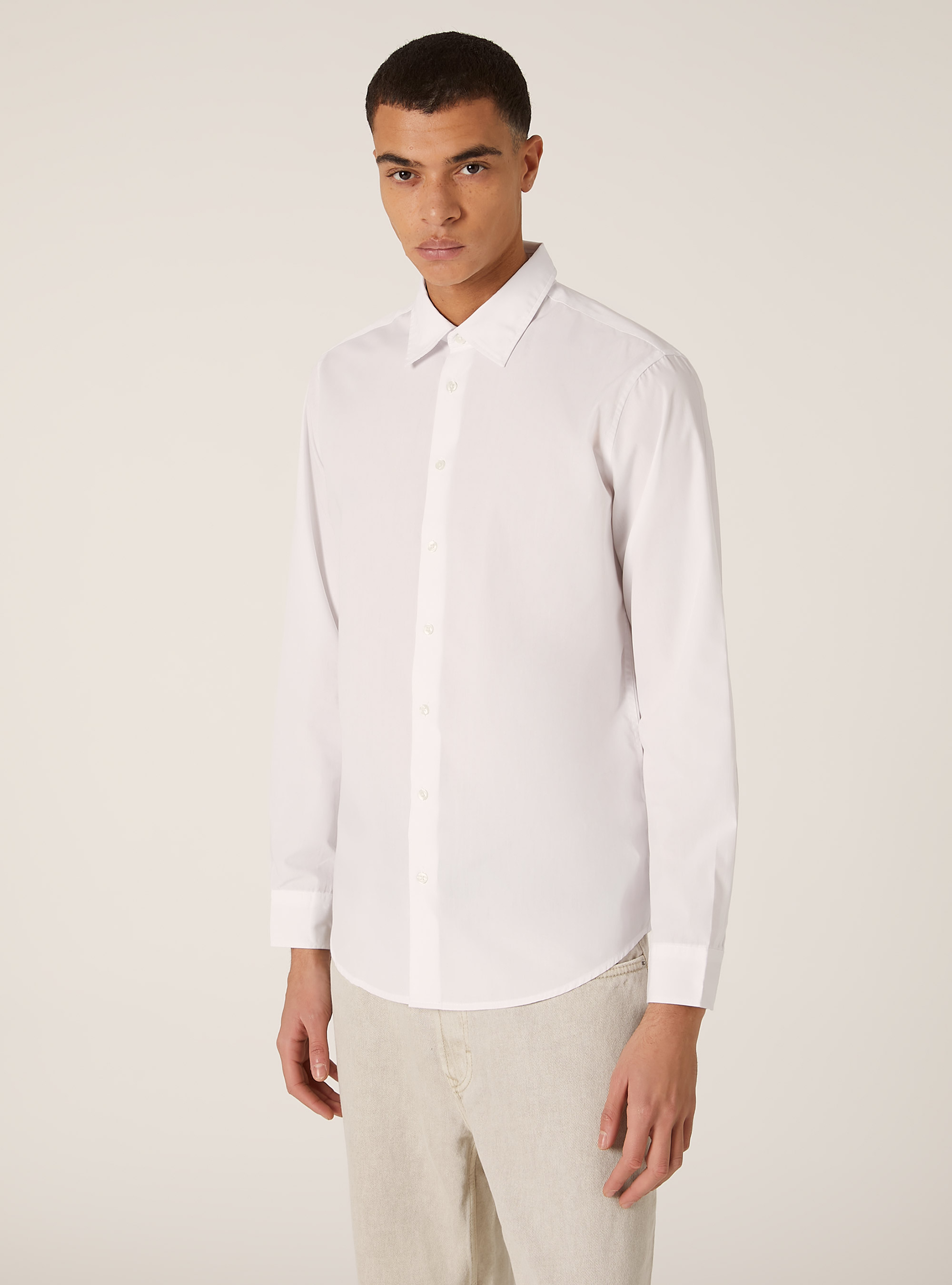 Chemise à manches longues unie, WH1 OFF WHITE