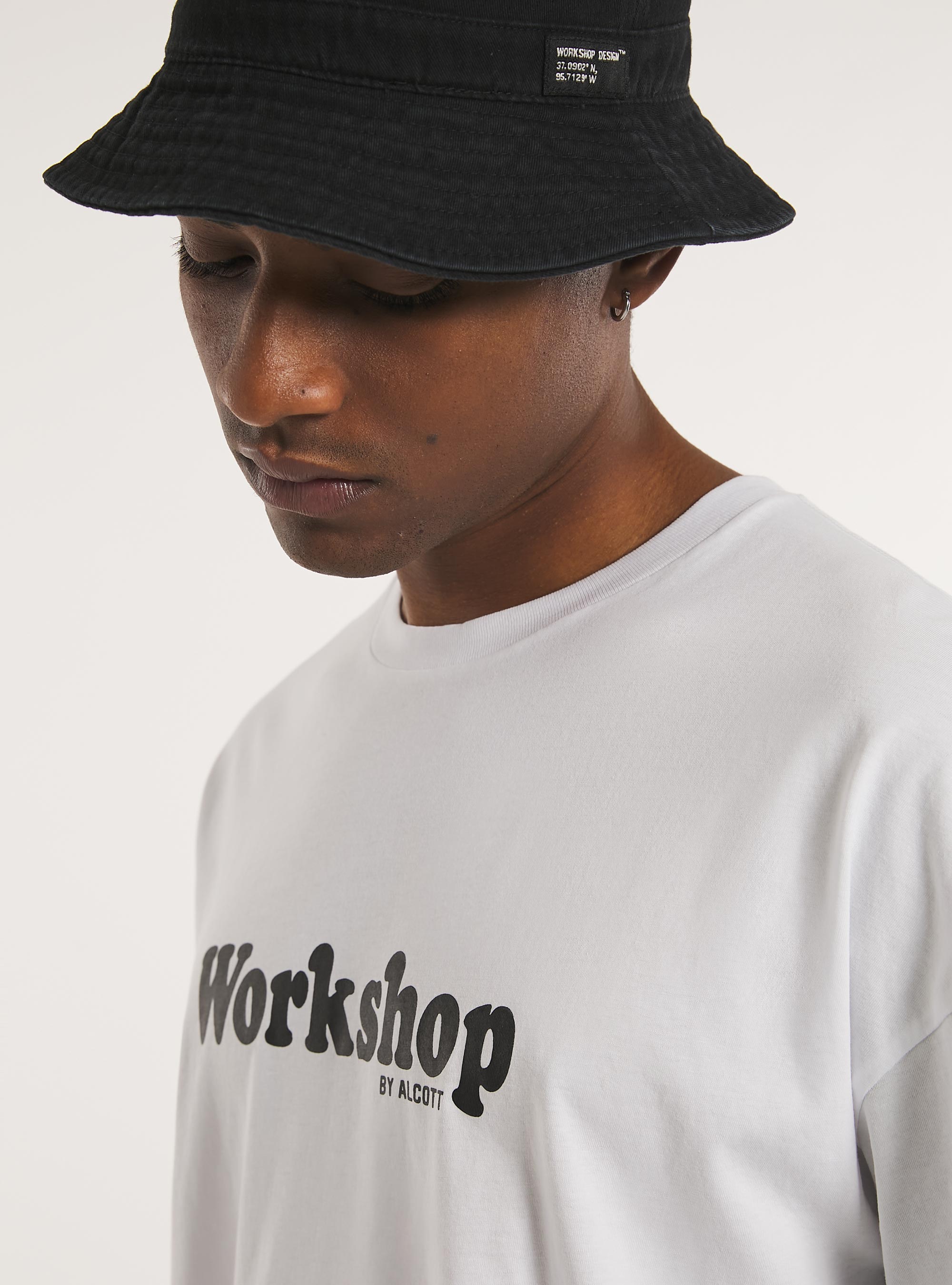 T-shirt oversize avec logo, WH3 WHITE