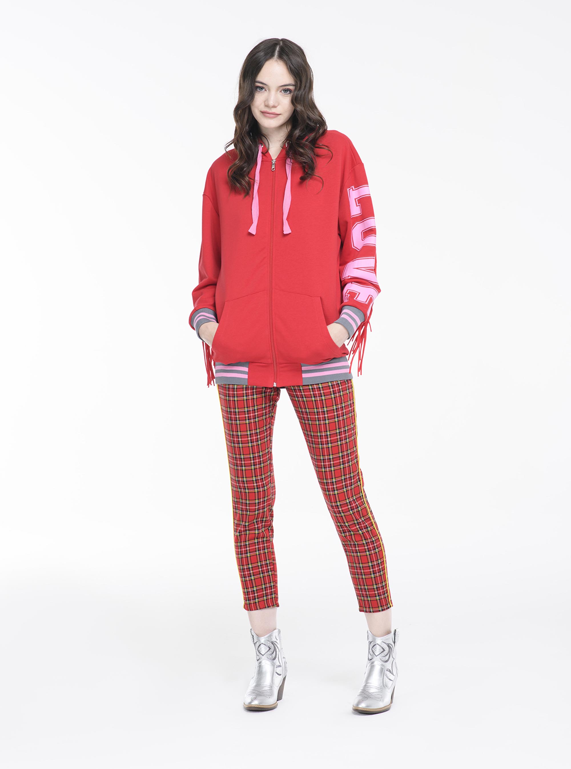 Pantalone fantasia  tartan, RED