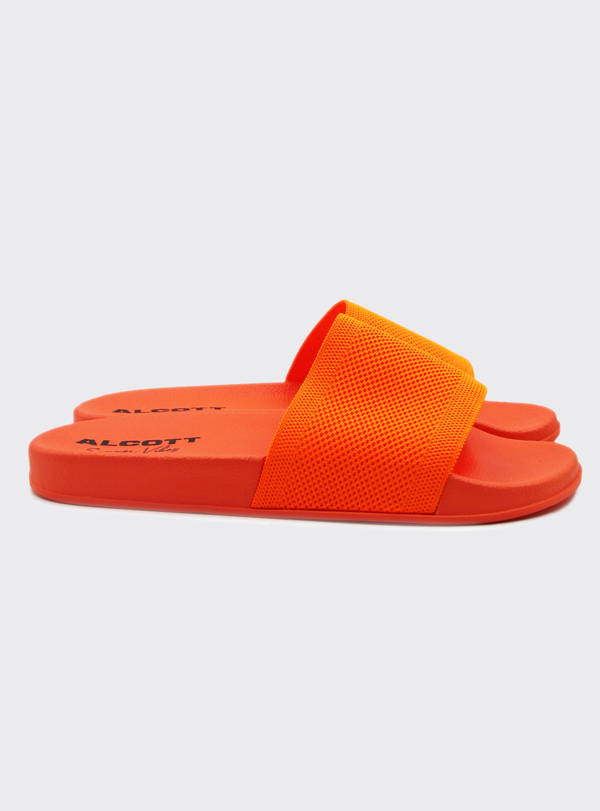 Badesandalen für Herren, fluoreszierend und mit leichtem Design, C378 ORANGE FLUO