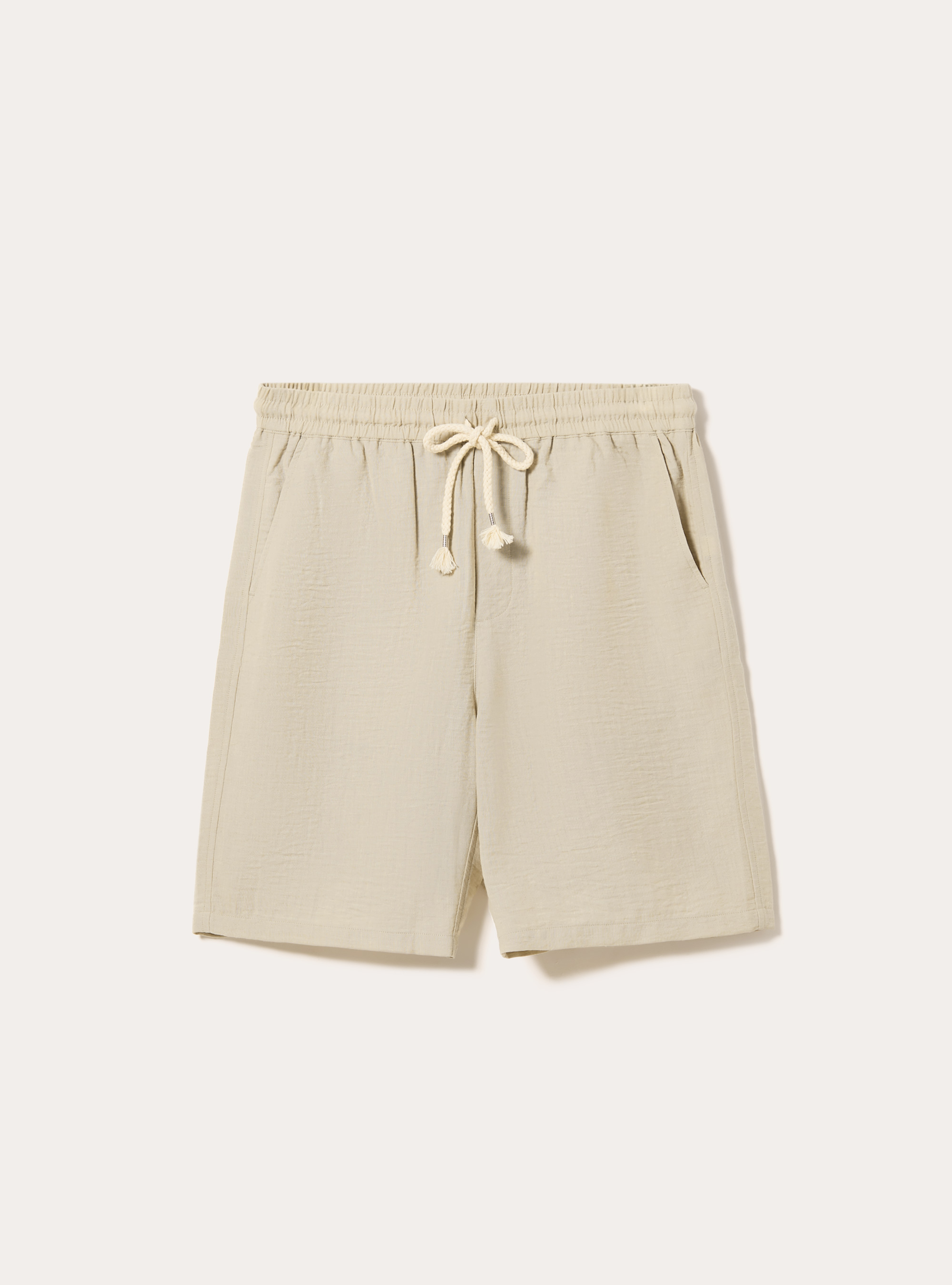 Lightweight bermuda shorts with elasticated waist, BG3 BEIGE LIGHT