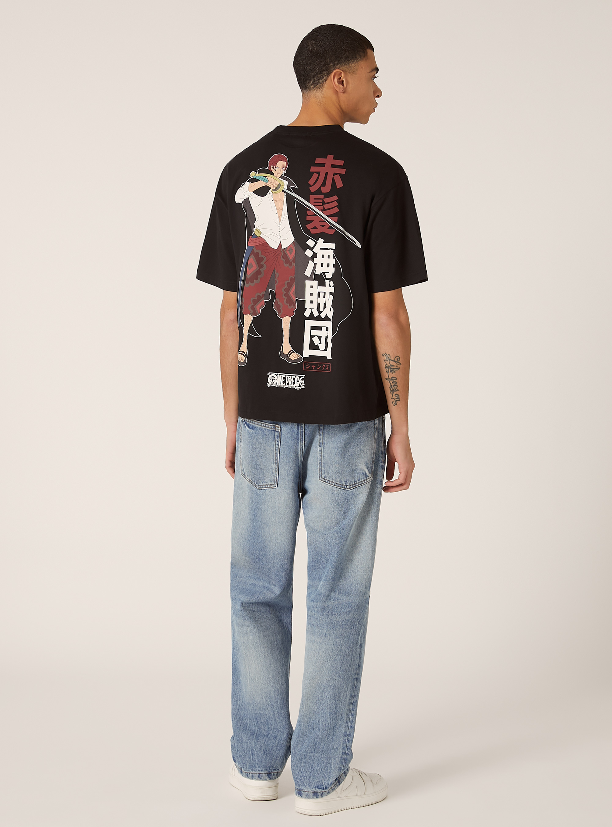 T-shirt one piece  boxy fit, BK1 BLACK