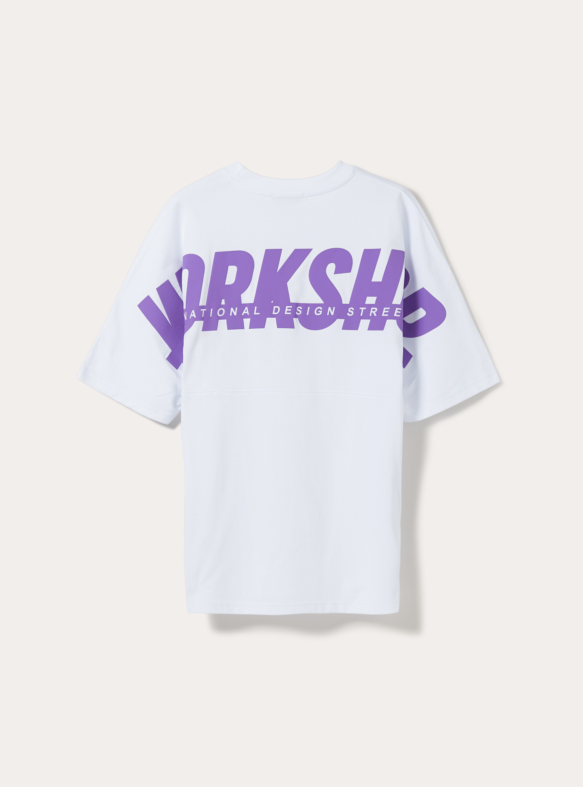 T-shirt con stampa sul dietro, WH3 WHITE