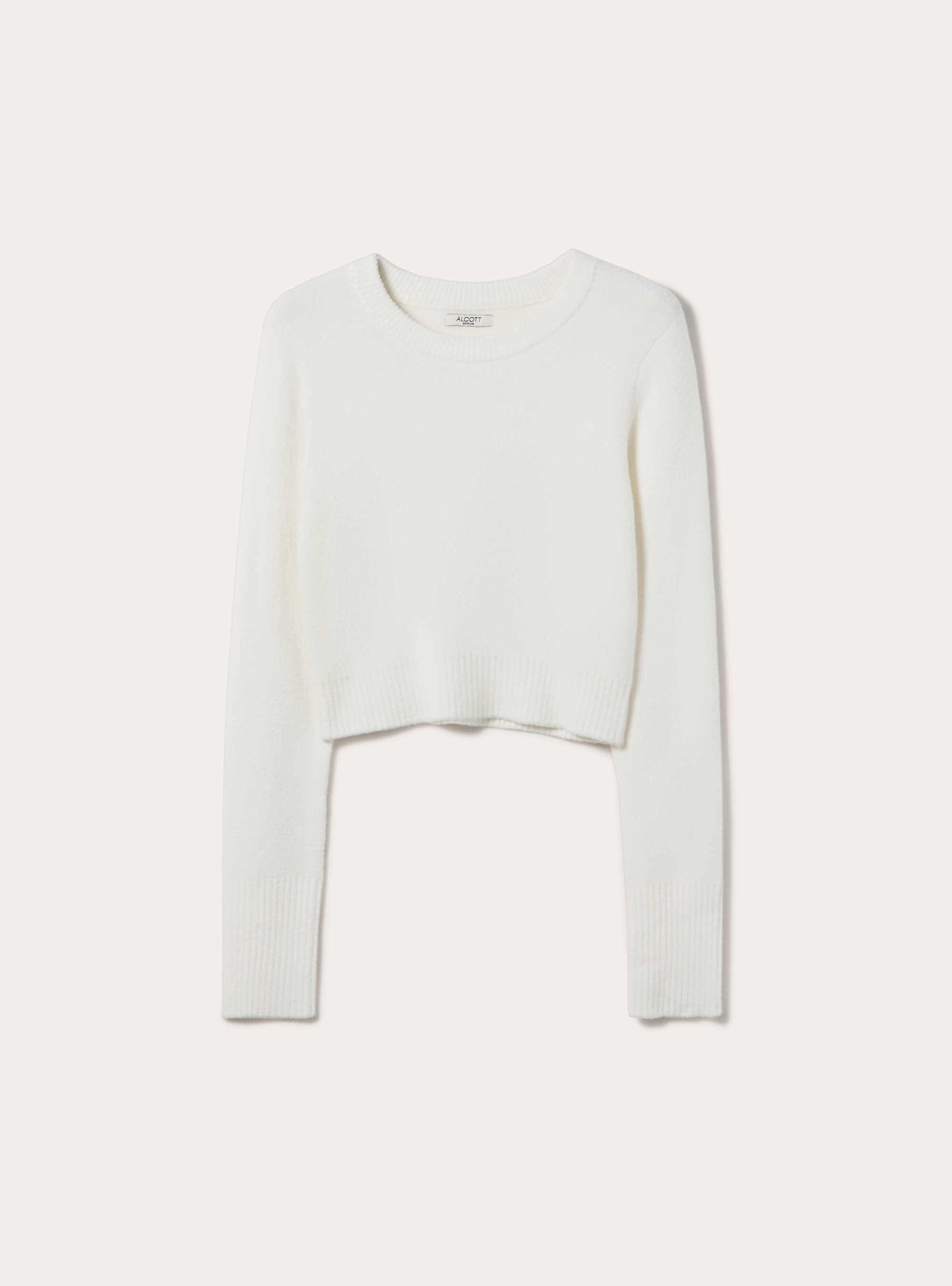 Pullover  girocollo pelo rasato, WH2 WHITE
