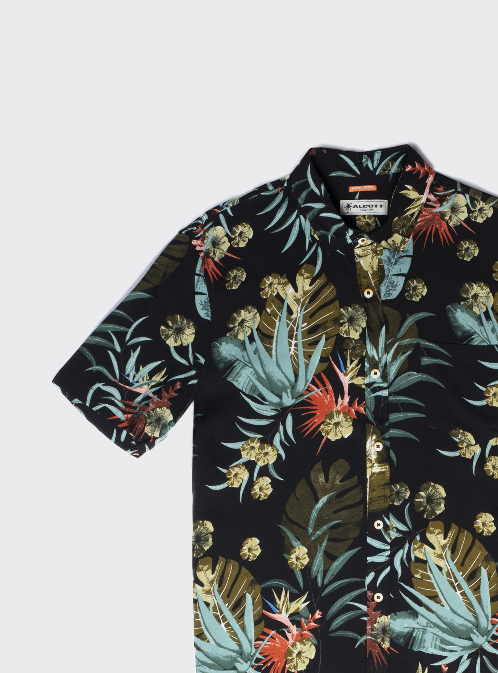 Camisa estampado tropical, MULTICOLORE