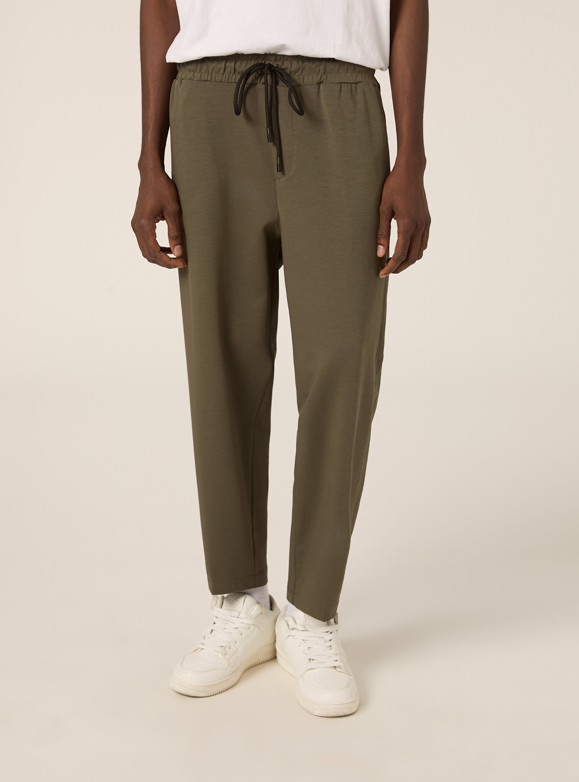 Neoprene carrot fit joggers, KY2 KAKY MEDIUM