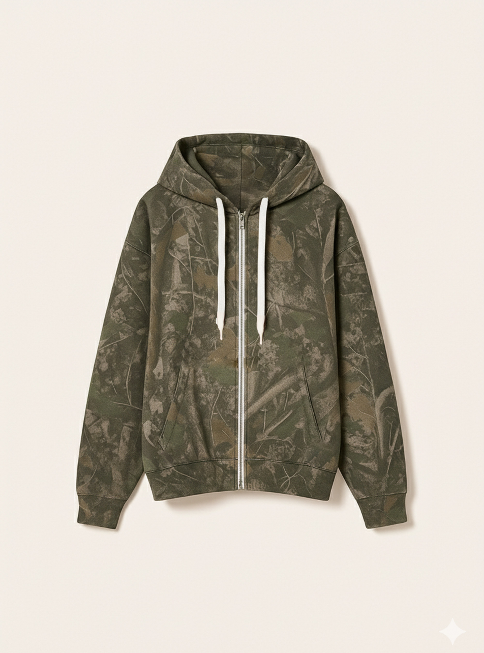 Cardigan in felpa boxy fit camo forest, KY2 KAKY MEDIUM