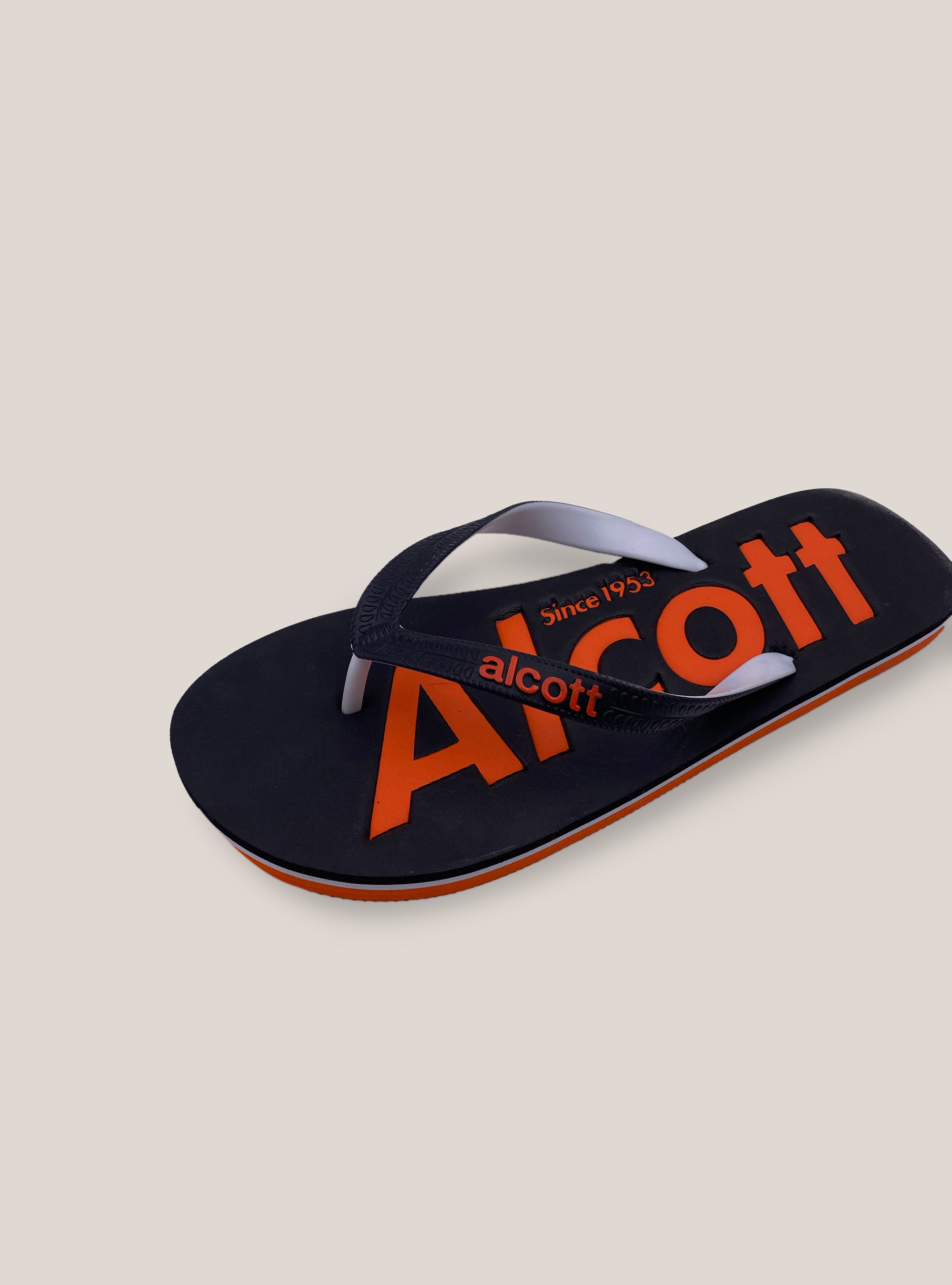 Infradito con logo, NERO