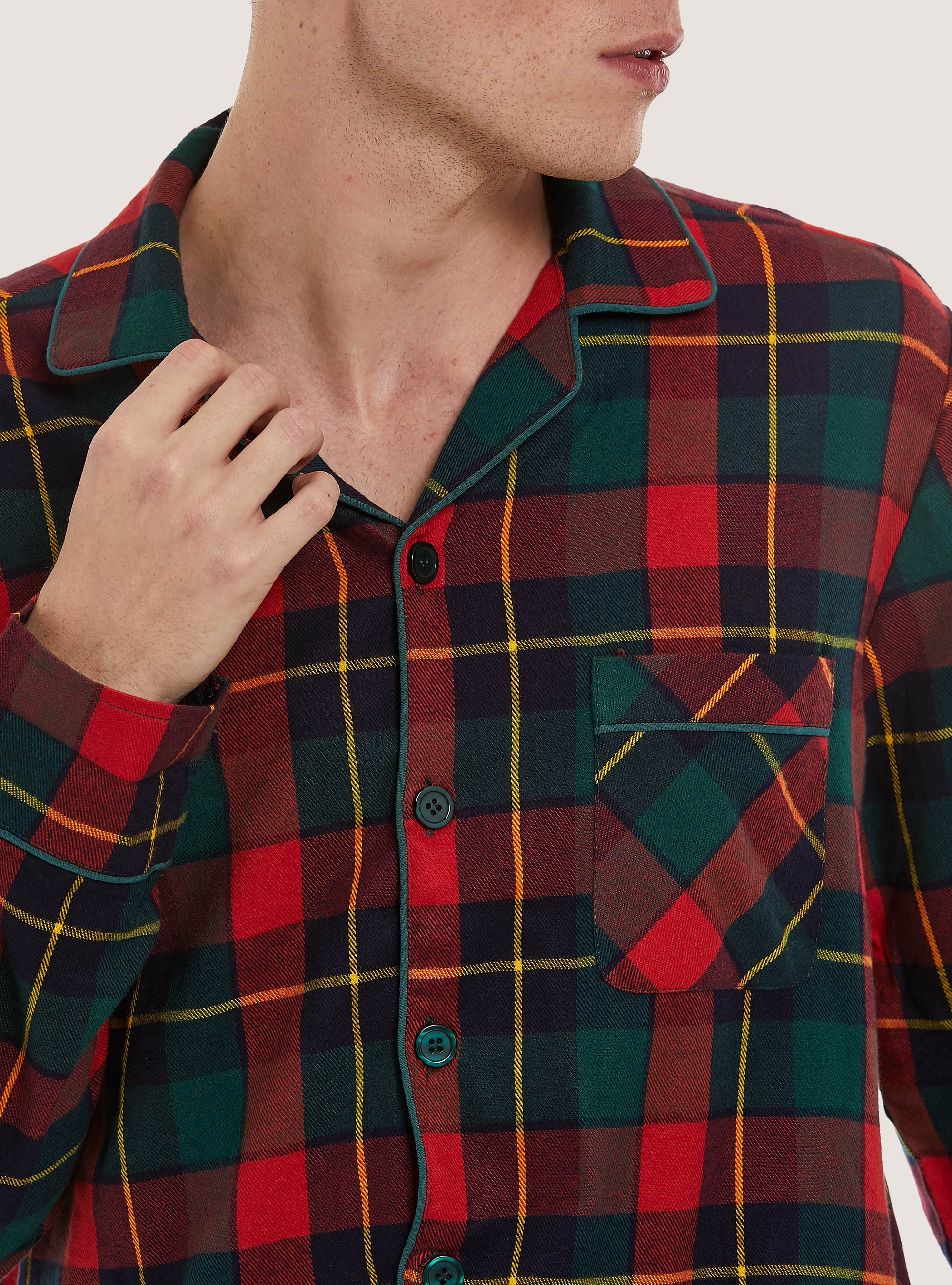 Pigiama Christmas Family Collection in tartan, GN1 GREEN DARK