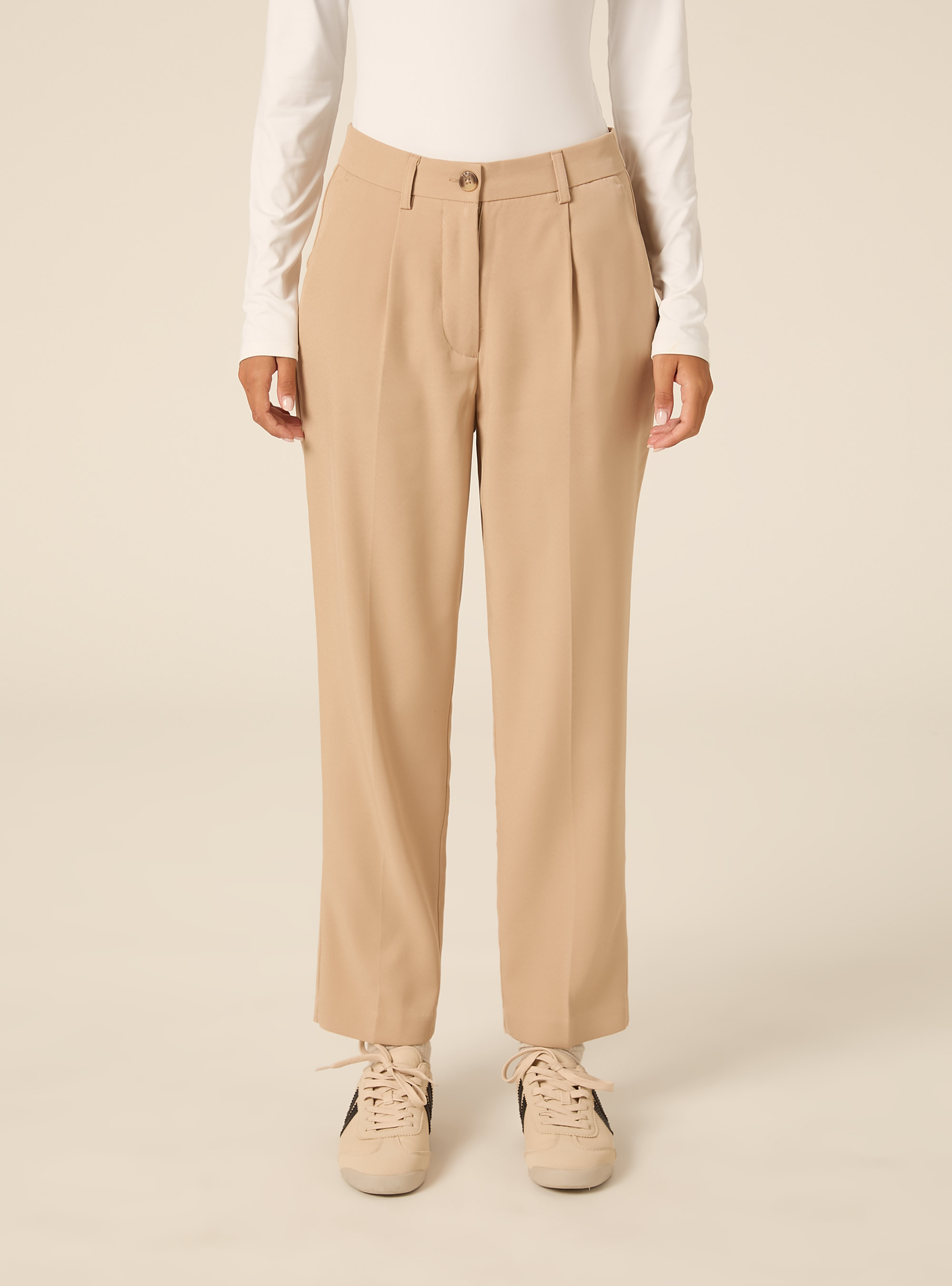 Pantaloni con pence, BG2 BEIGE MEDIUM