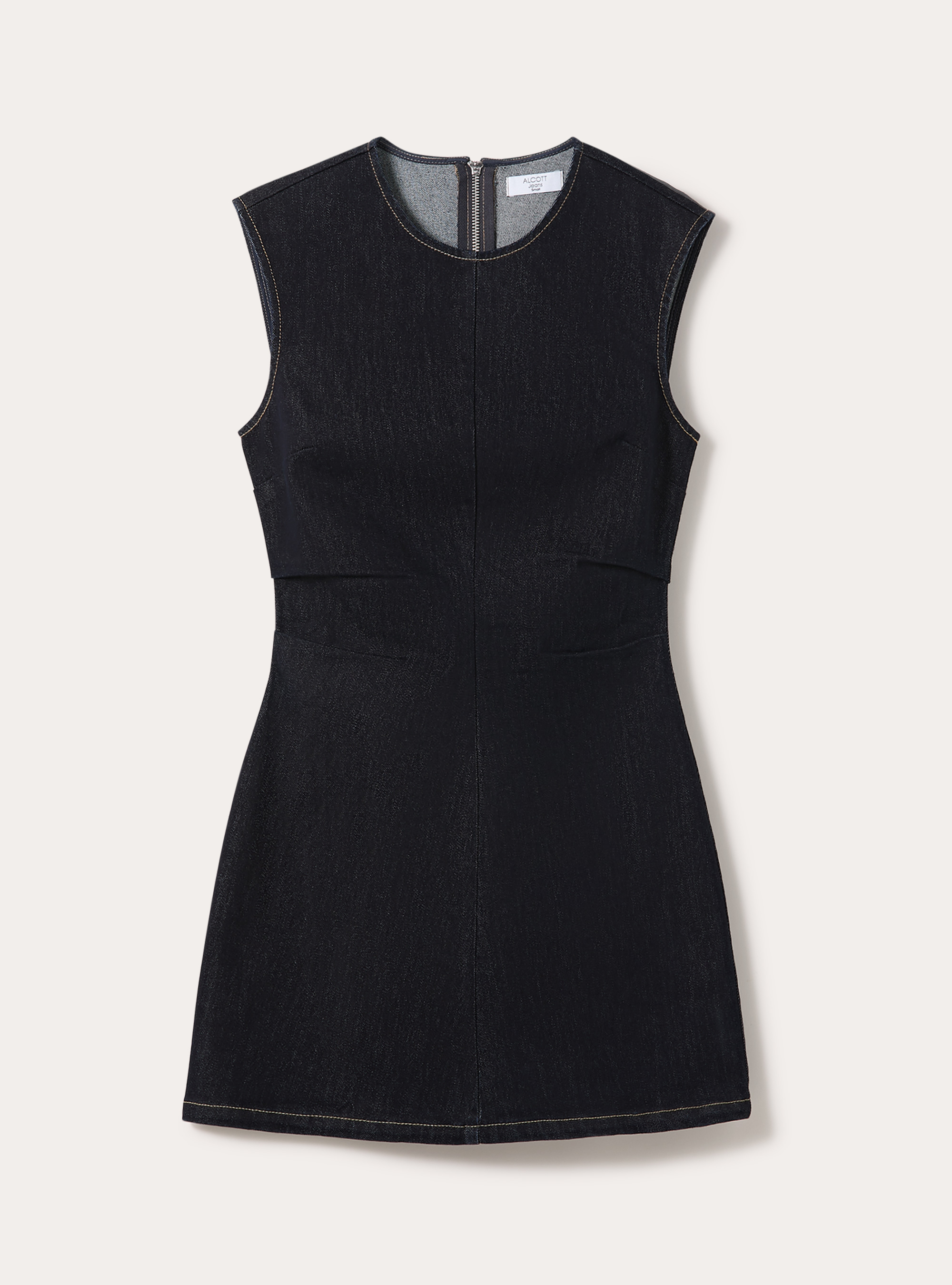 Vestito corto in denim, D001 DEEP BLUE