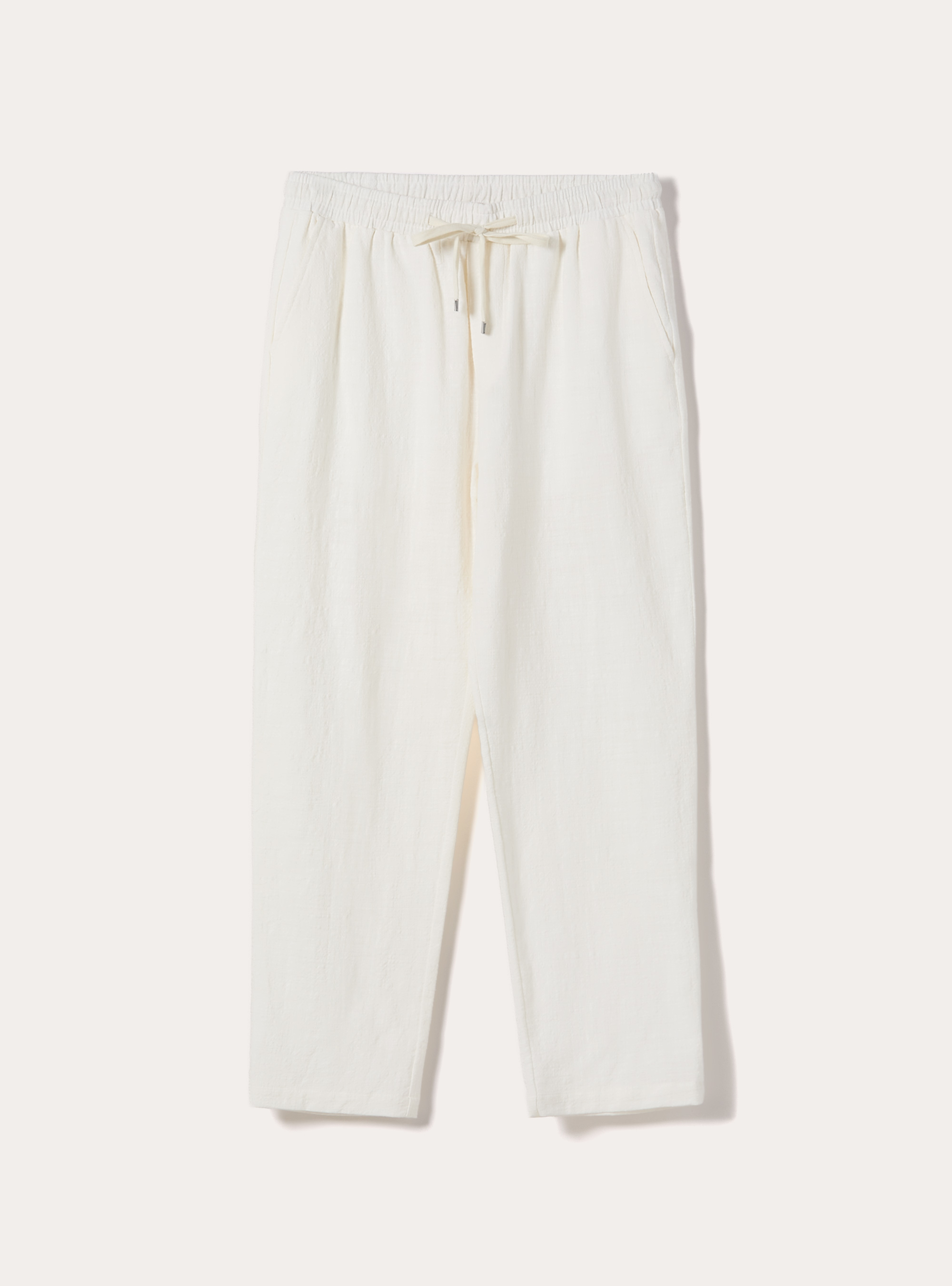 Pantaloni in cotone con laccio in vita, WH2 WHITE