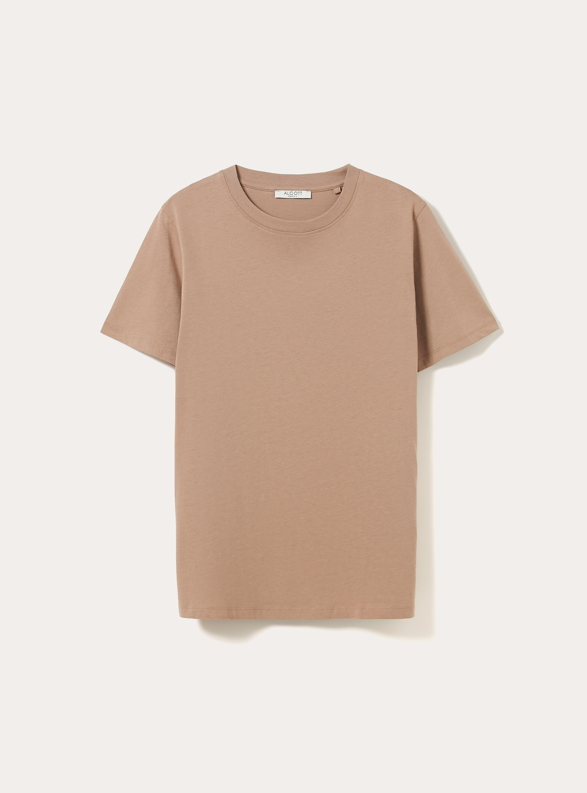 Cotton crew neck T-shirt, BR3 BROWN LIGHT