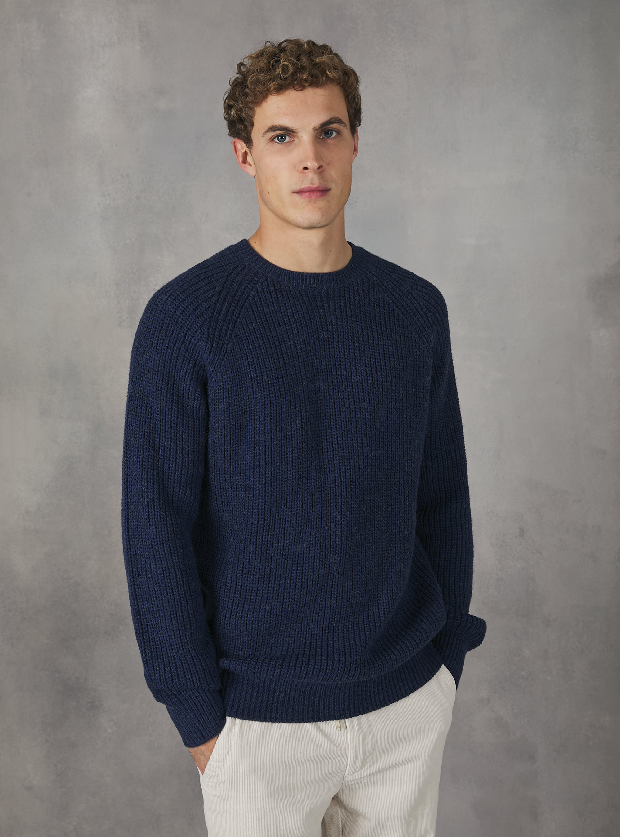 Pull &agrave; col ras du cou, MNA2 NAVY MEL MED