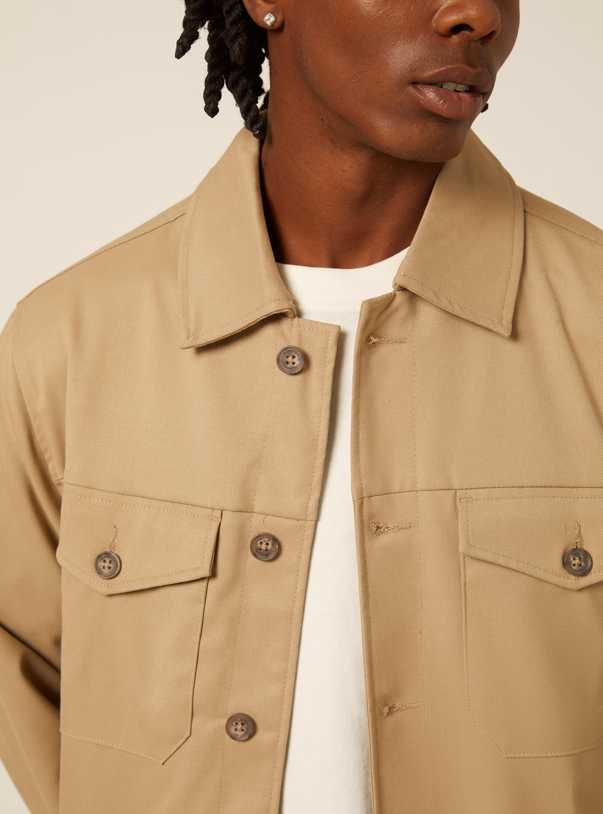 Hemdjacke mit pattentaschen, BG2 BEIGE MEDIUM