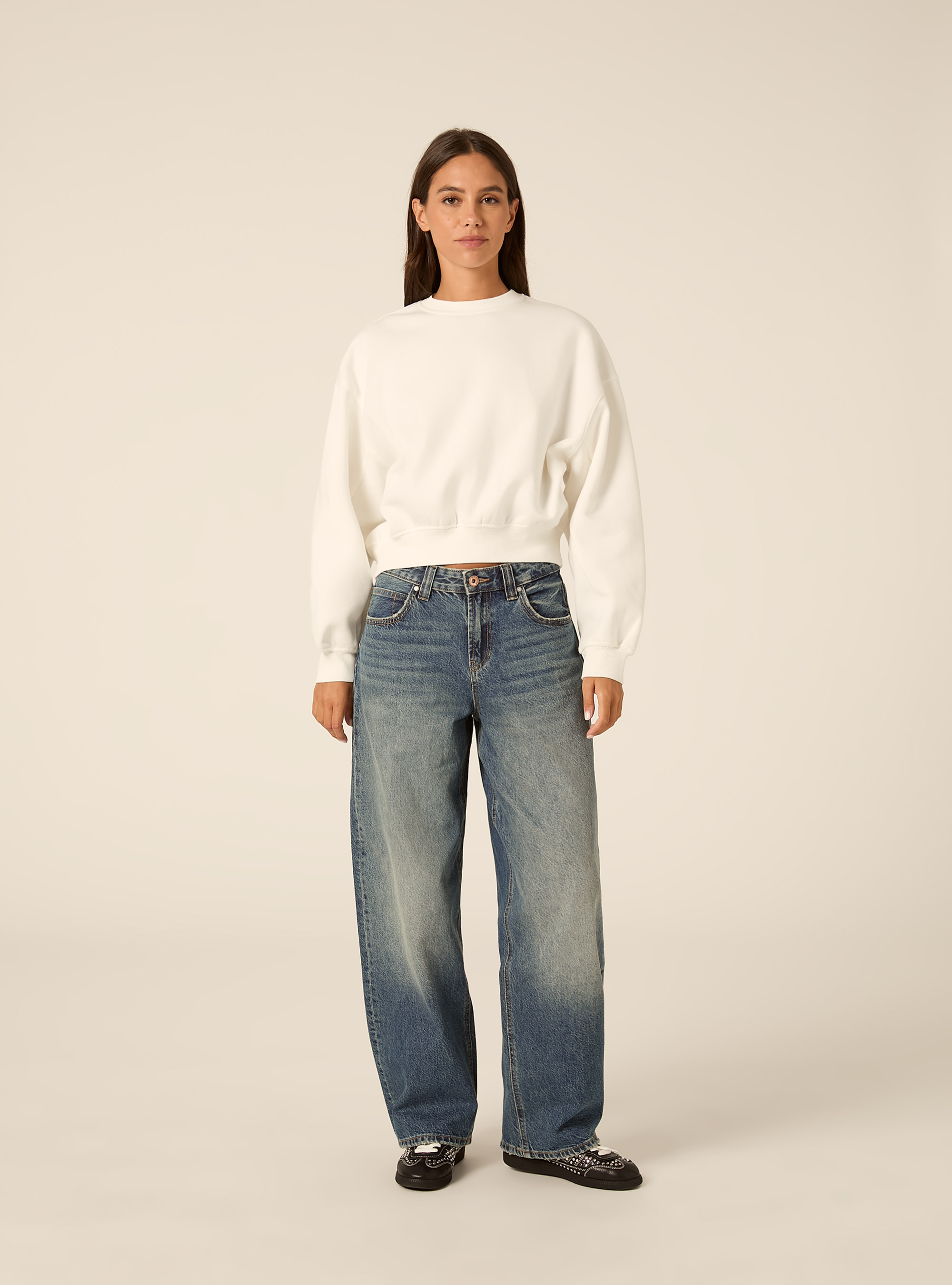 Felpa girocollo, WH1 OFF WHITE