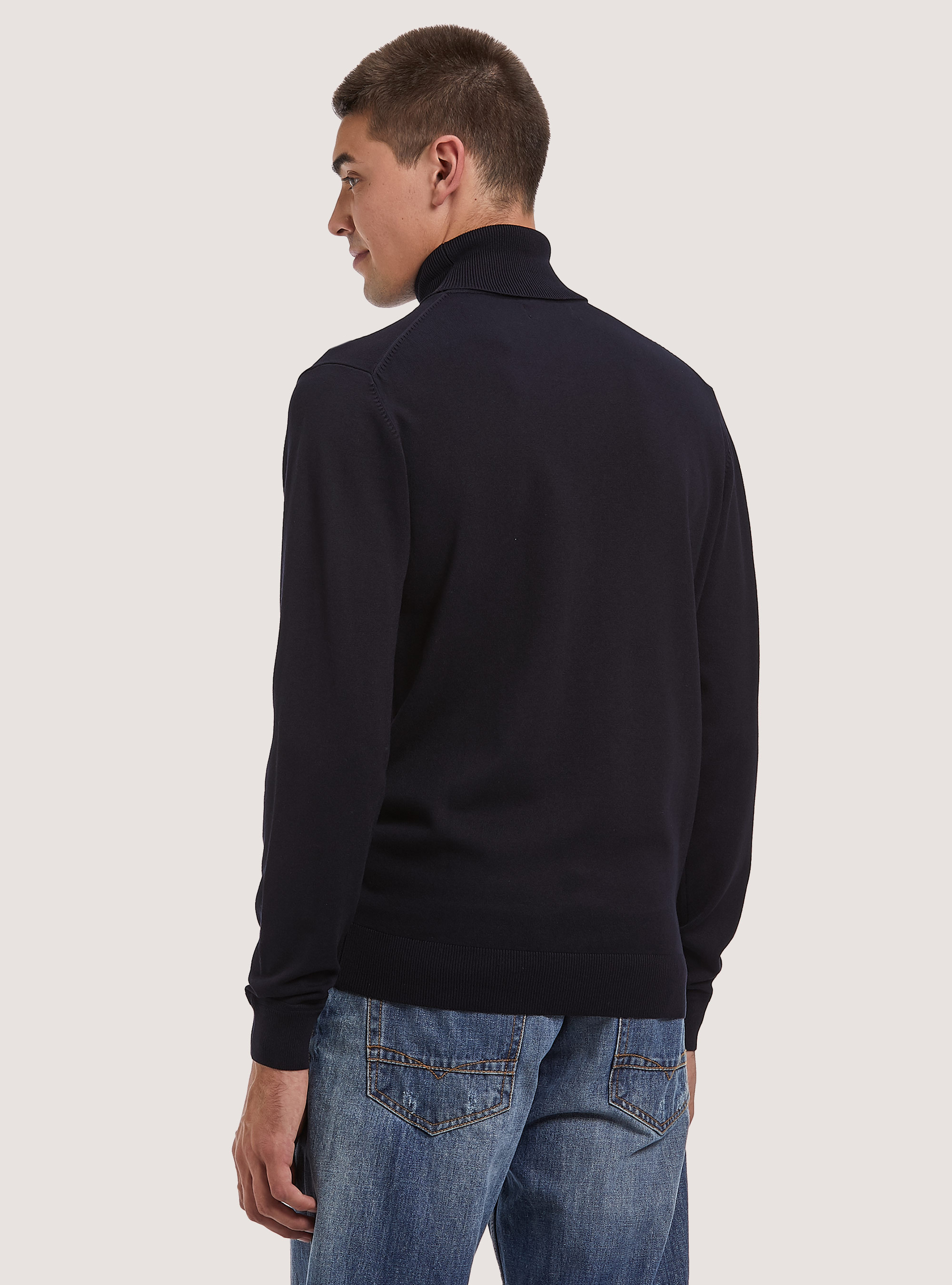 Plain-coloured turtleneck pullover, NA1 NAVY DARK