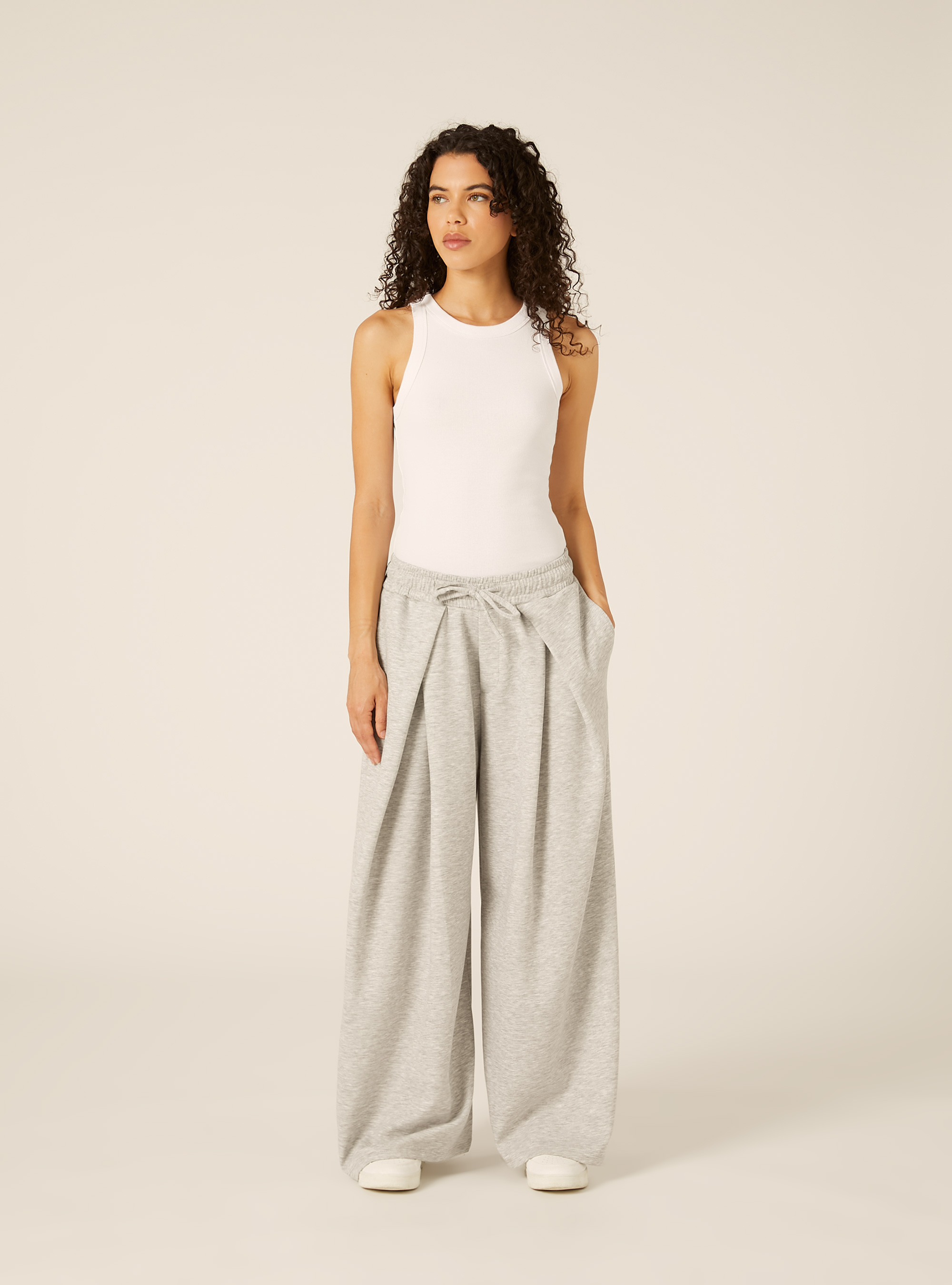 Pantaloni in scuba barrel fit, MGY2 GREY MEL MEDIUM