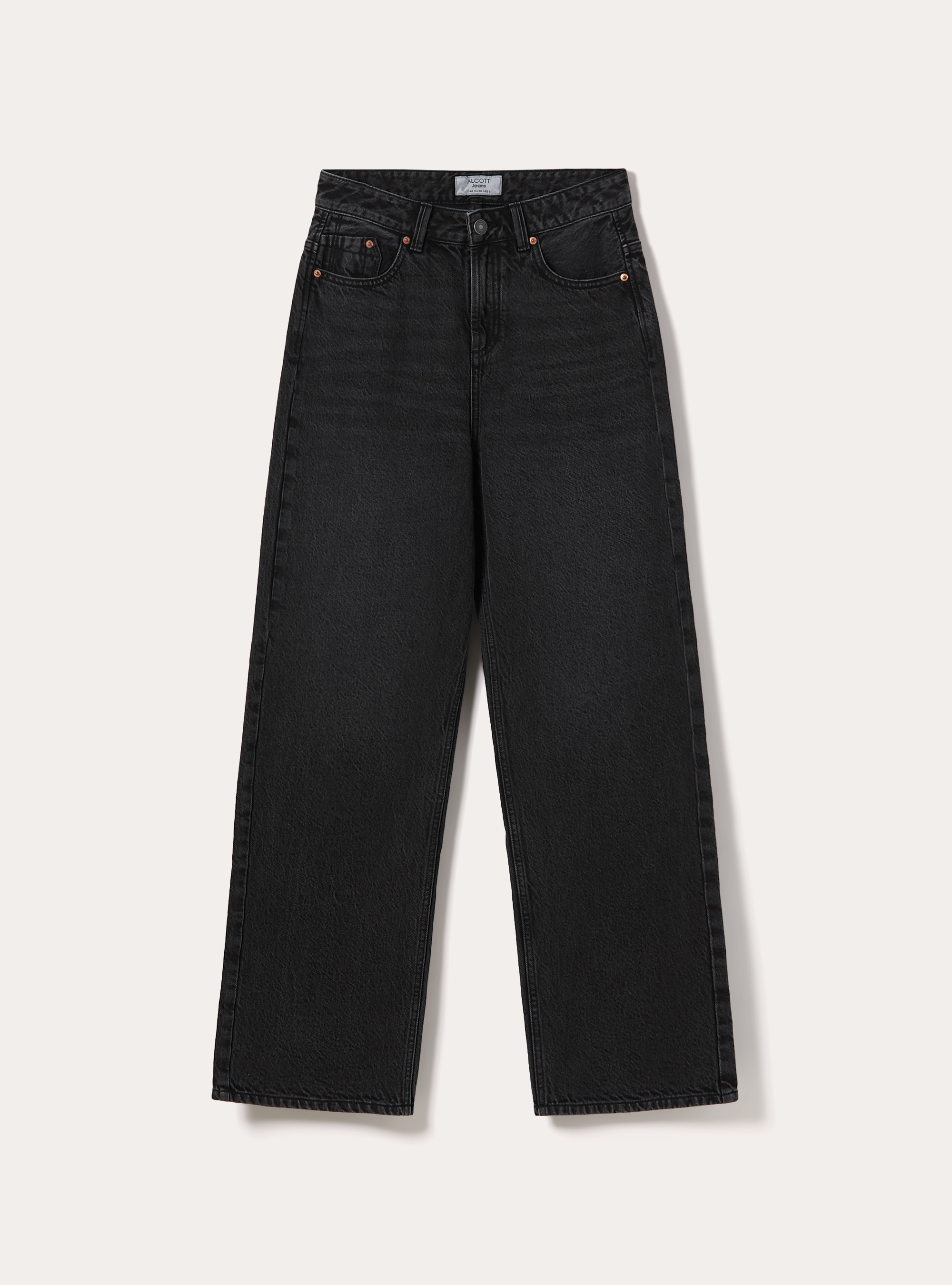 Jeans low wide, D000 BLACK
