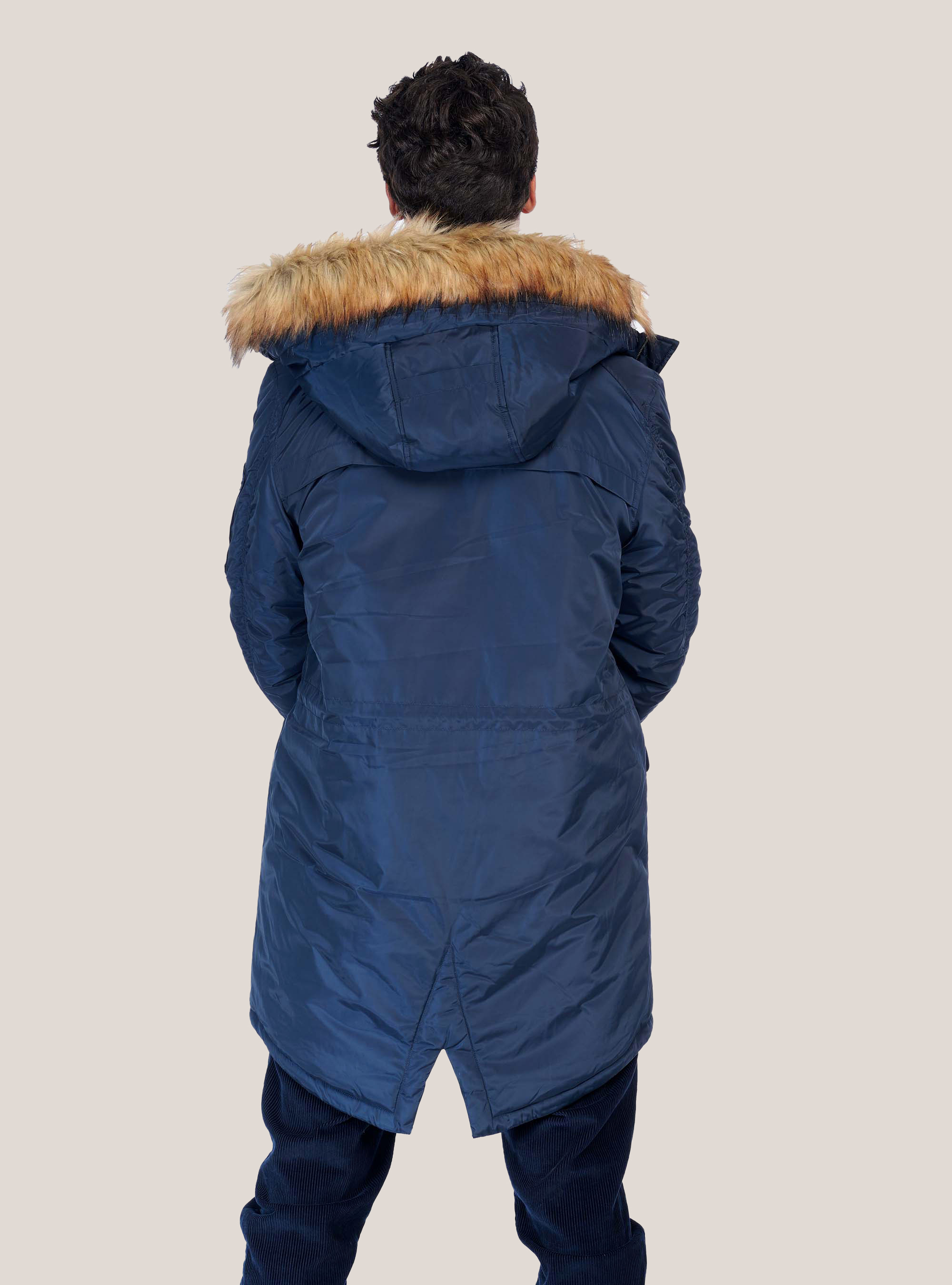 Parka avec zip sur la manche, C218 BLUE NAVY