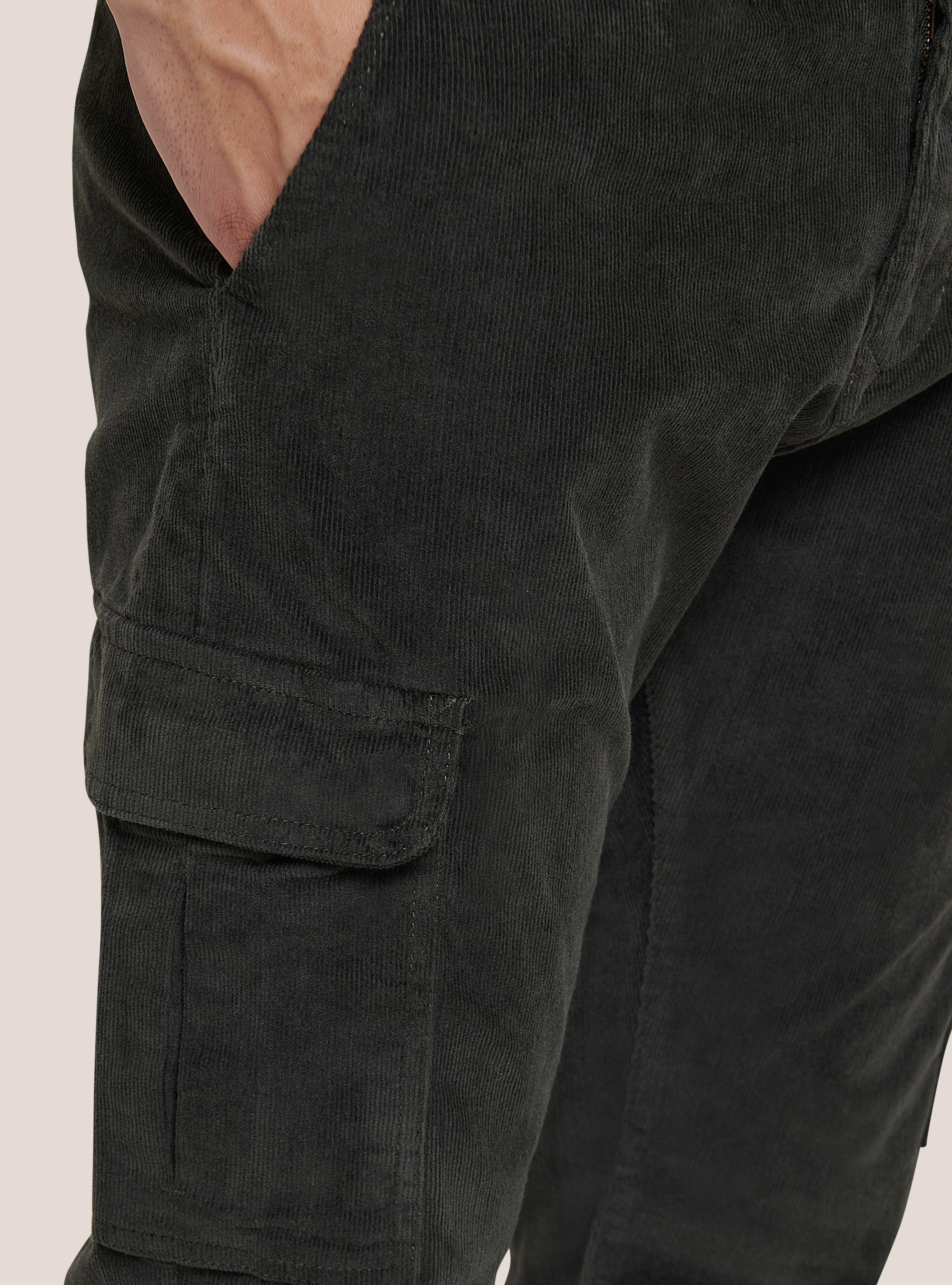 Chinos cargo in velluto a coste, KAKI