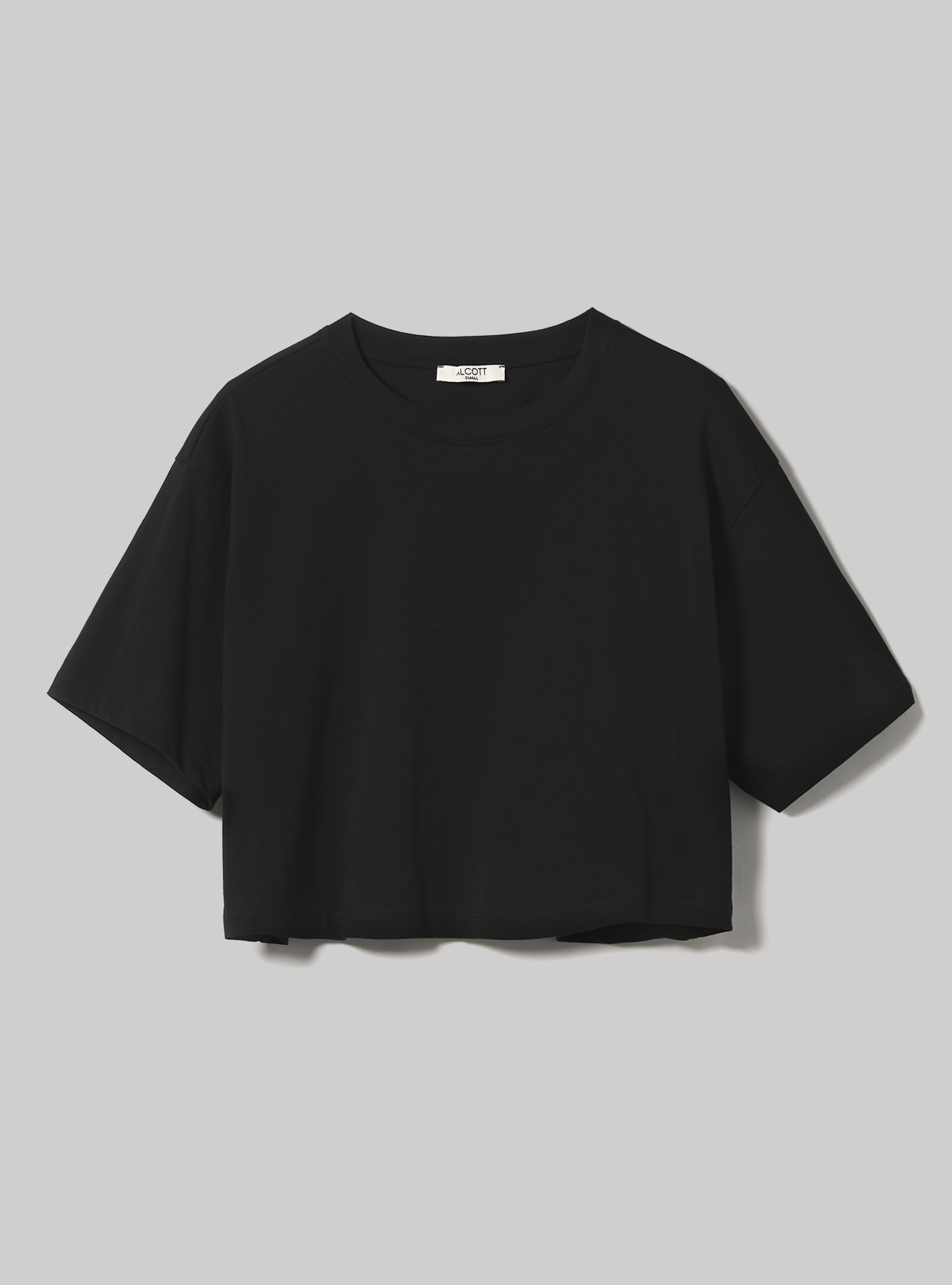 T-shirt en coton court, BK1 BLACK