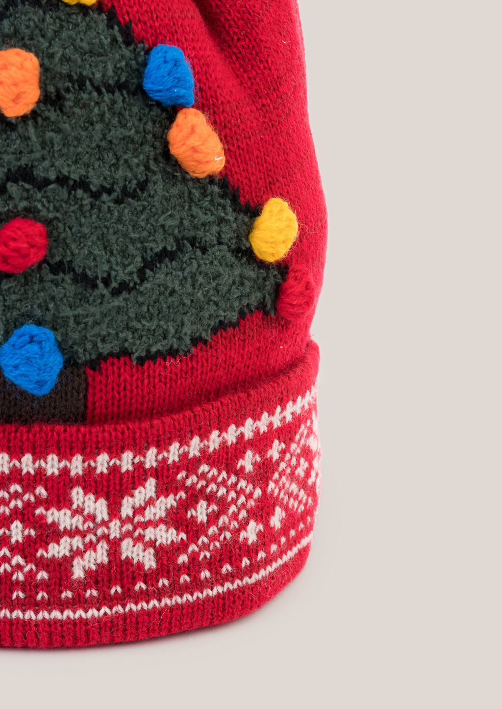 Cappello albero pon pon, C350 RED