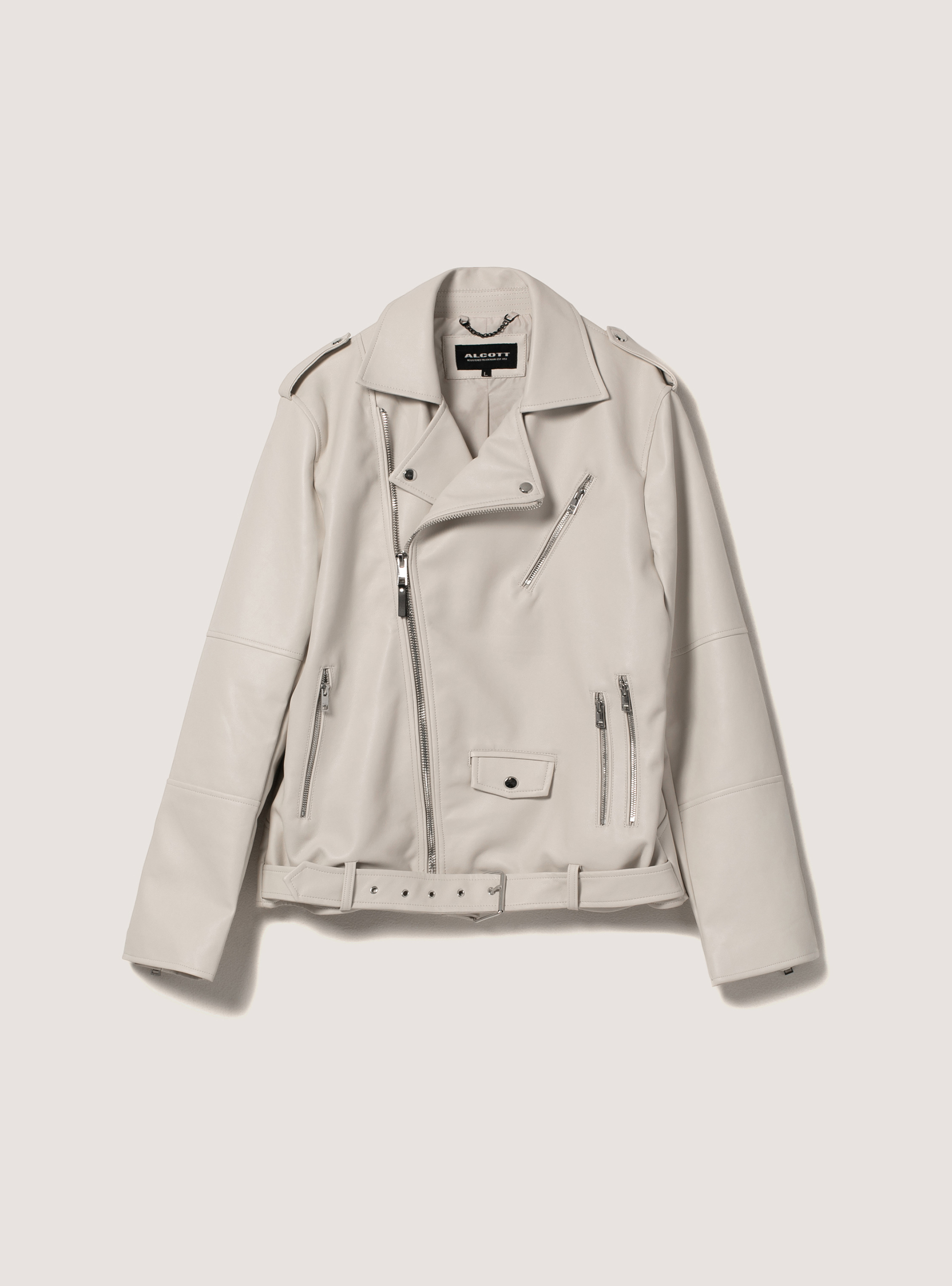 Faux leather studded jacket, WH2 WHITE