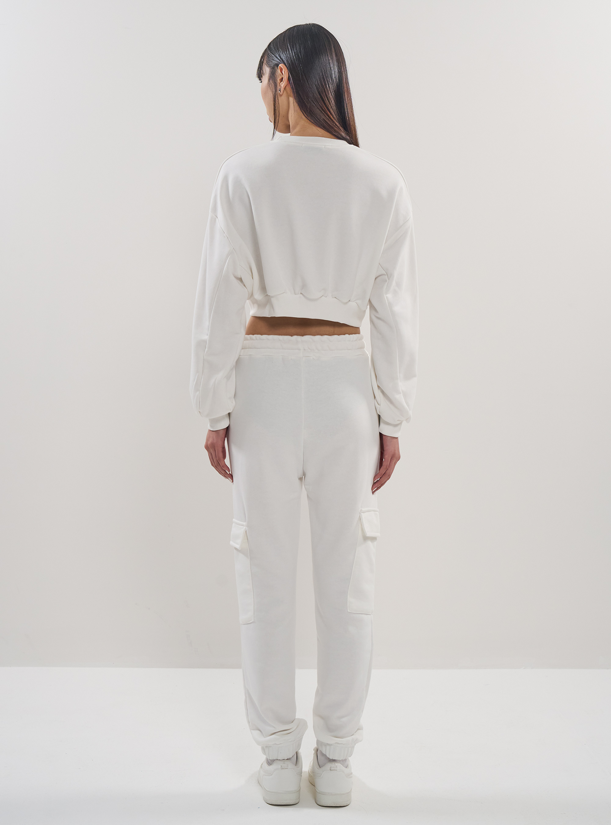 Plush cargo jogger trousers, WH2 WHITE