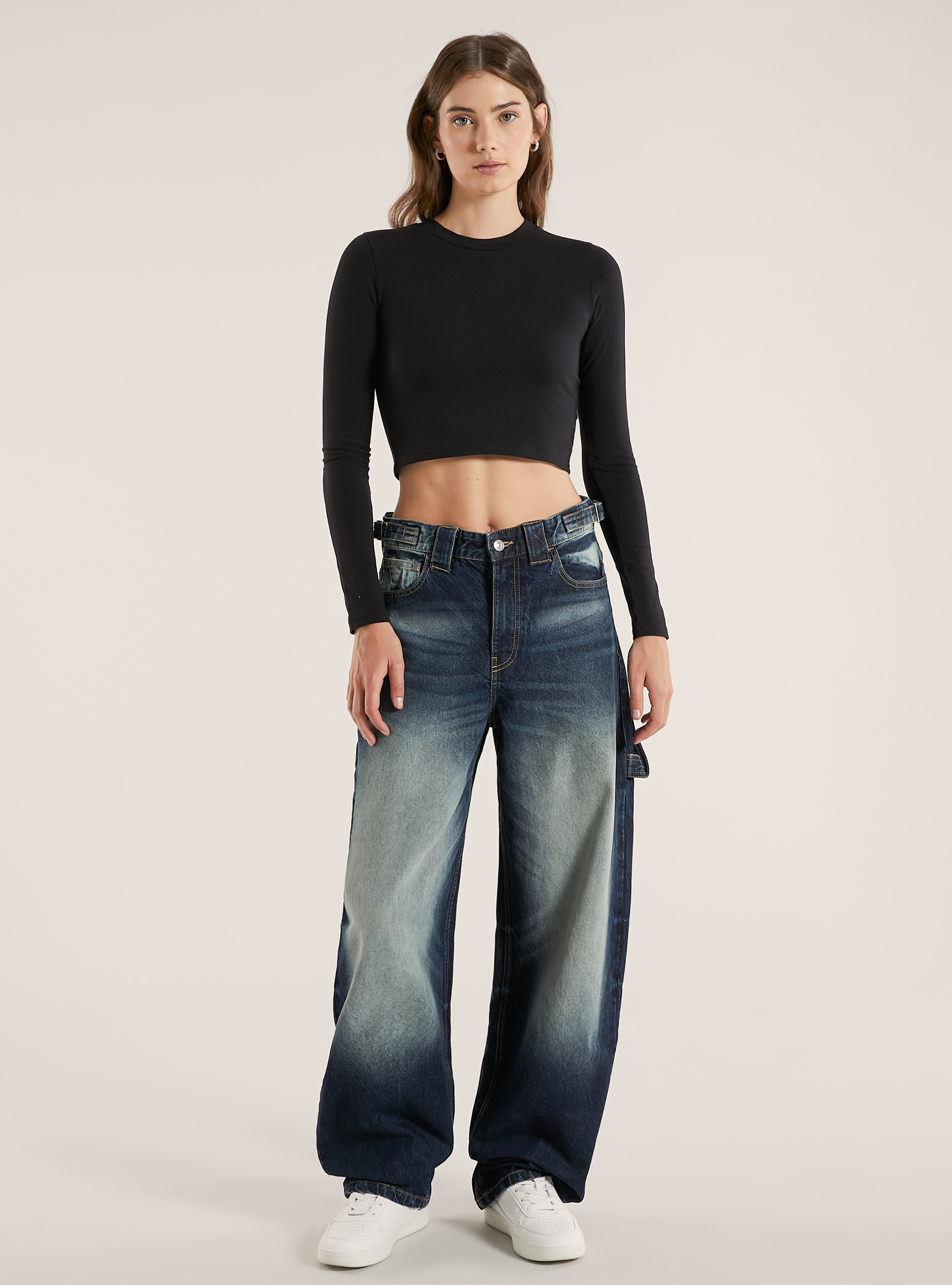 【BAON】[unisex] Pihyo Carpenter Balloon Denim Wide Pants Citi Carpenter Balloon Denim Pants 2C - UNAIDUN | 60