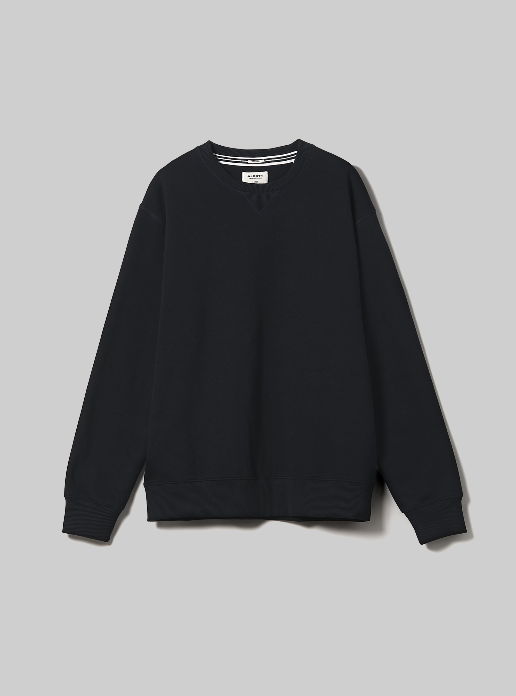 Sudadera de cuello redondo de color liso, NA1 NAVY DARK