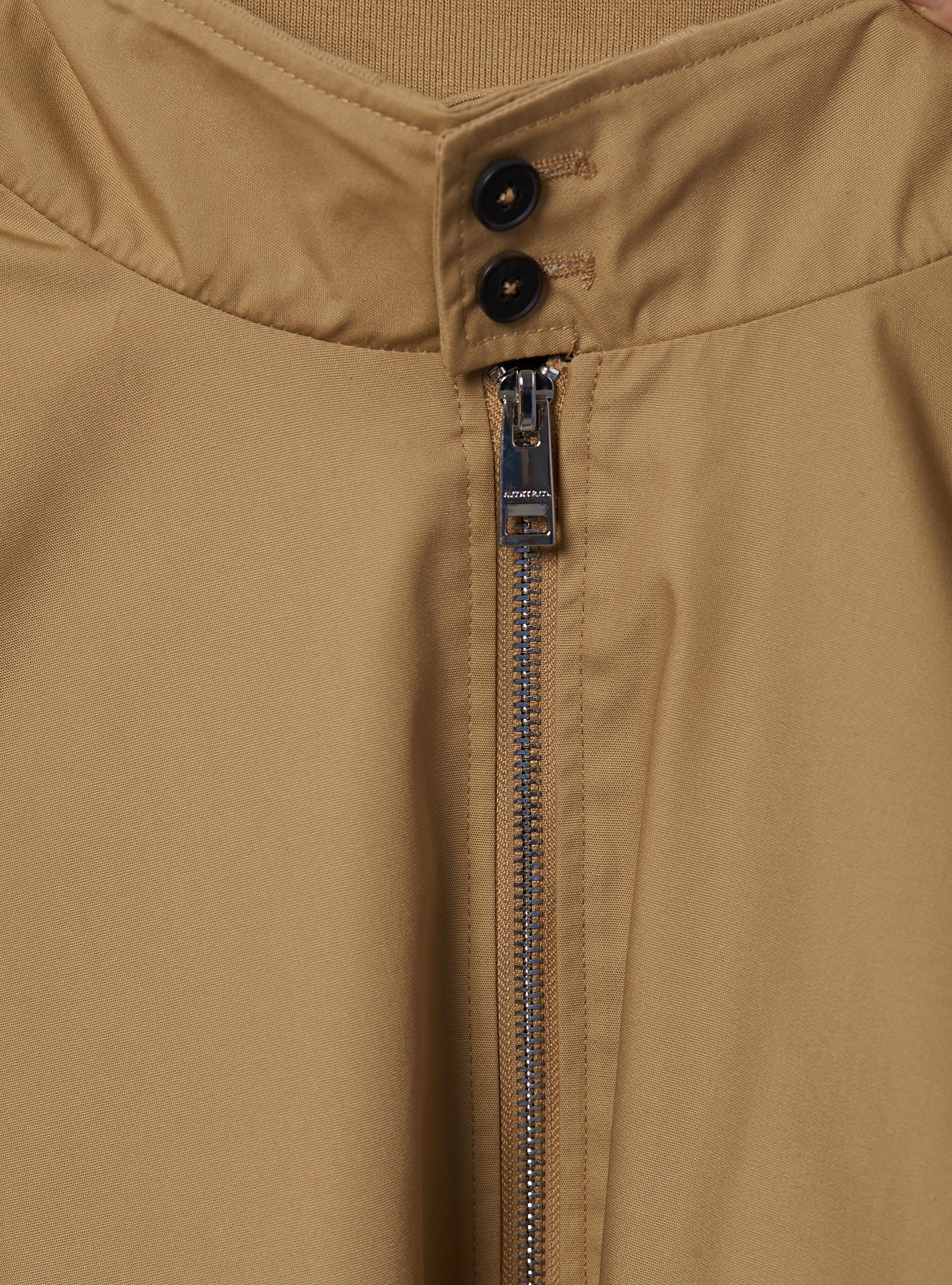 Cotton Blend Bomber Jacket, BG1 BEIGE DARK