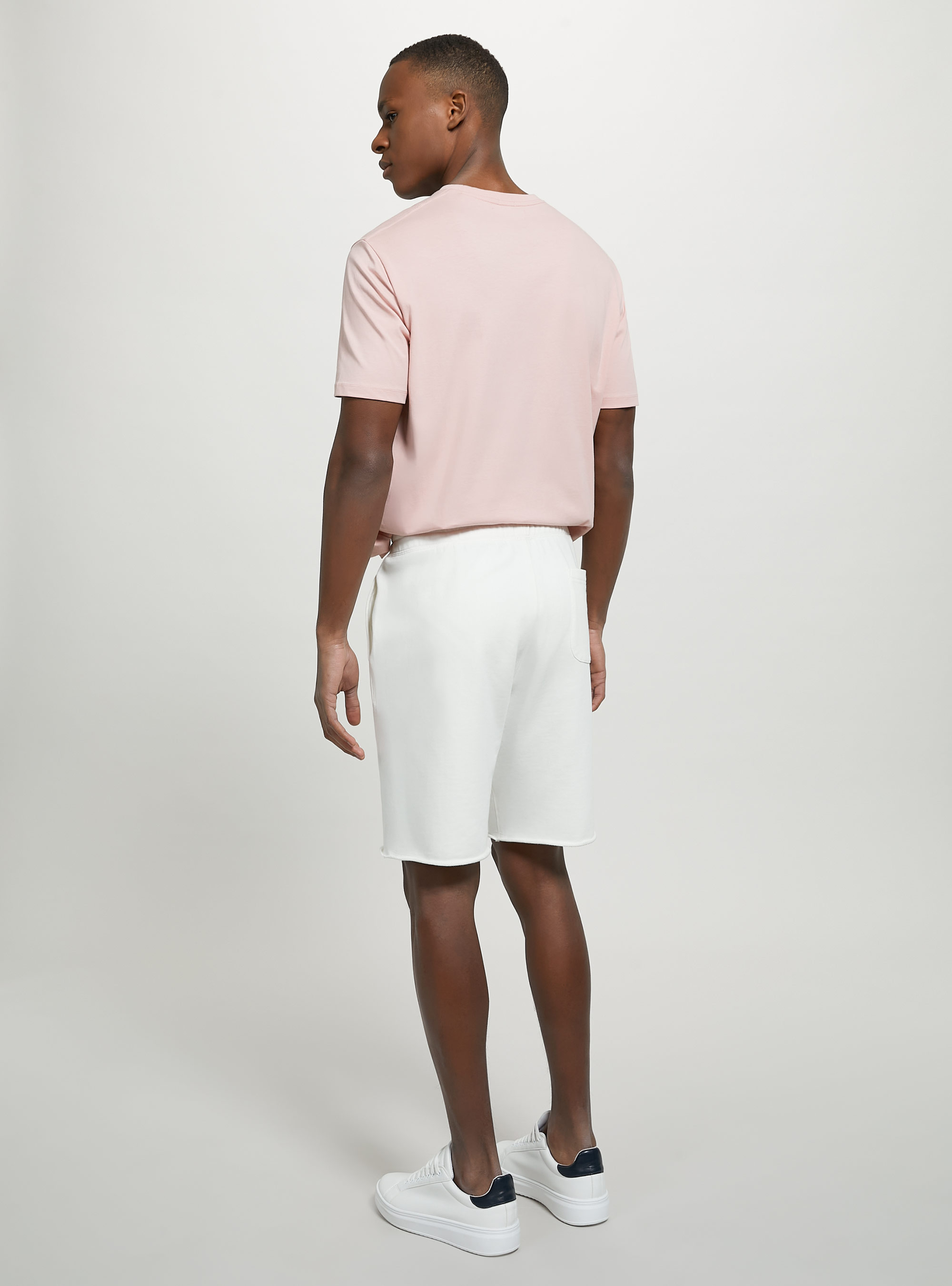 Cotton jogger bermuda shorts, WH1 OFF WHITE