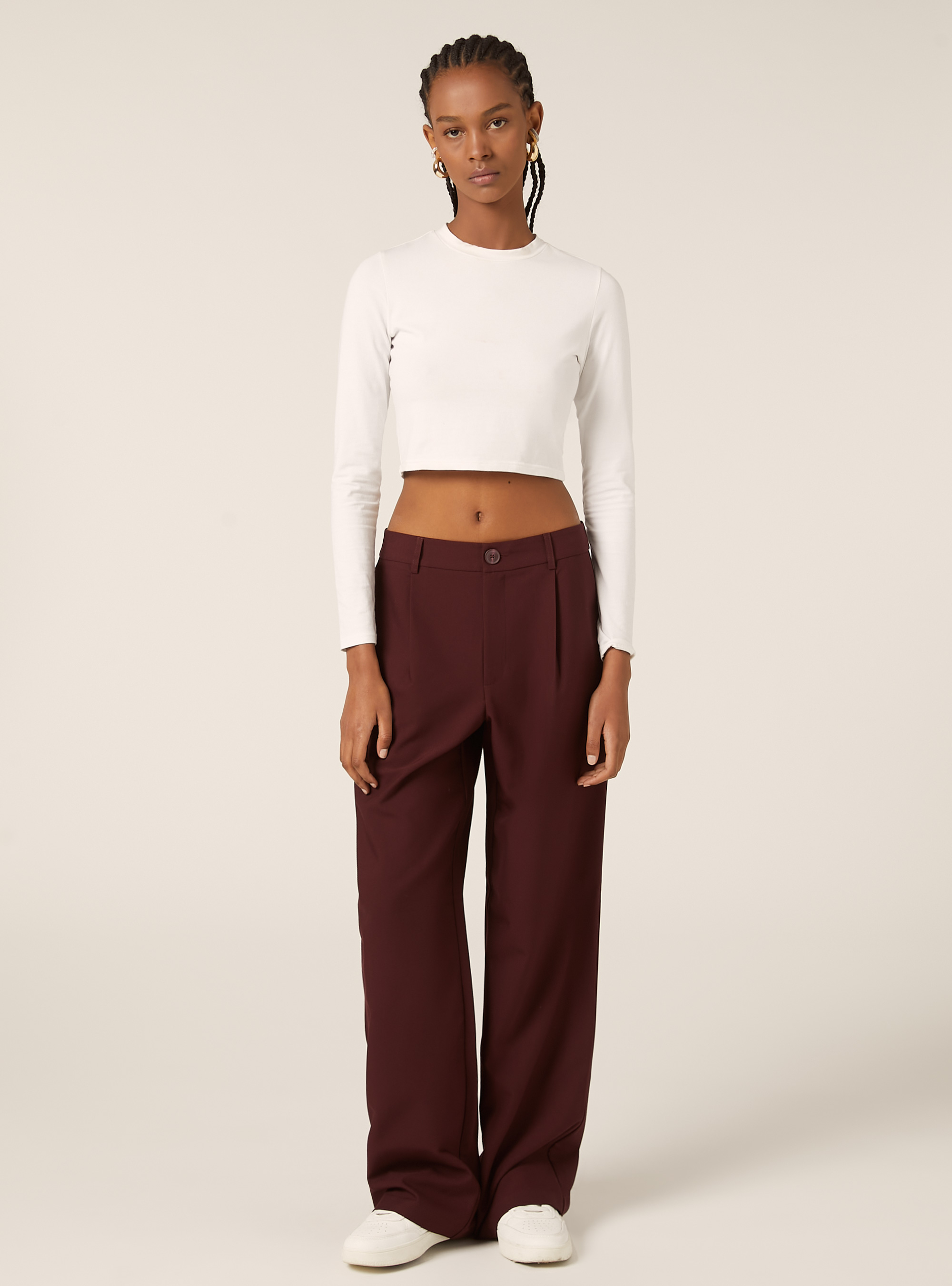 Tailored trousers with pleats, BO2 BORDEAUX MEDIUM