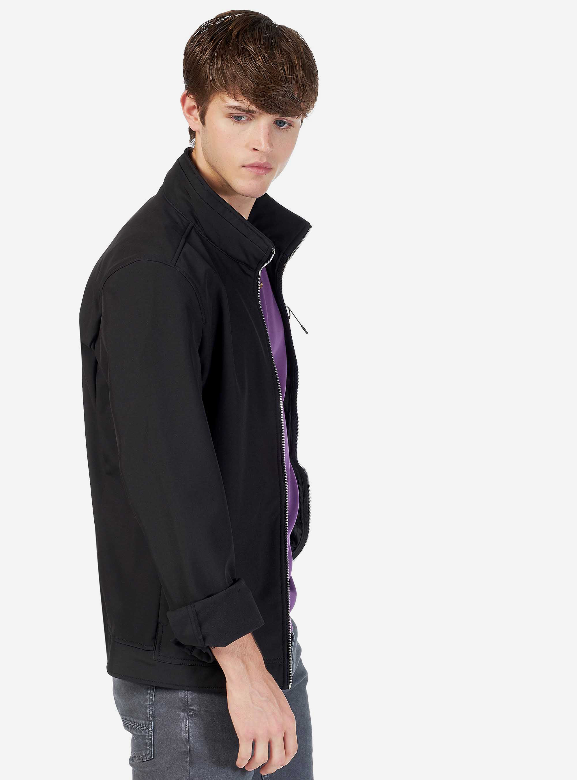 Blouson col montant, C101 BLACK